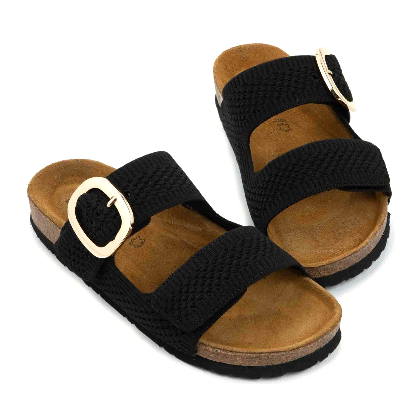 Naot Miami Slide Sandal (Women) - Black Knit - Image 4