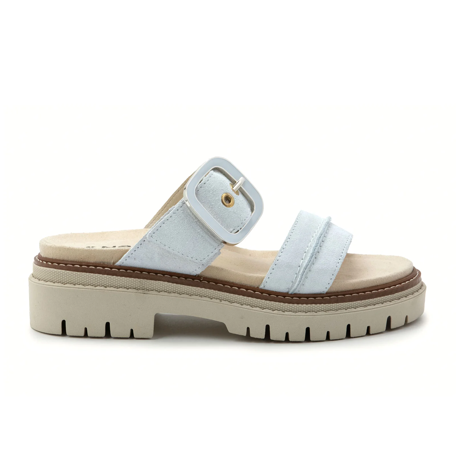 Naot Mulberry Slide Sandal (Women) - White Suede