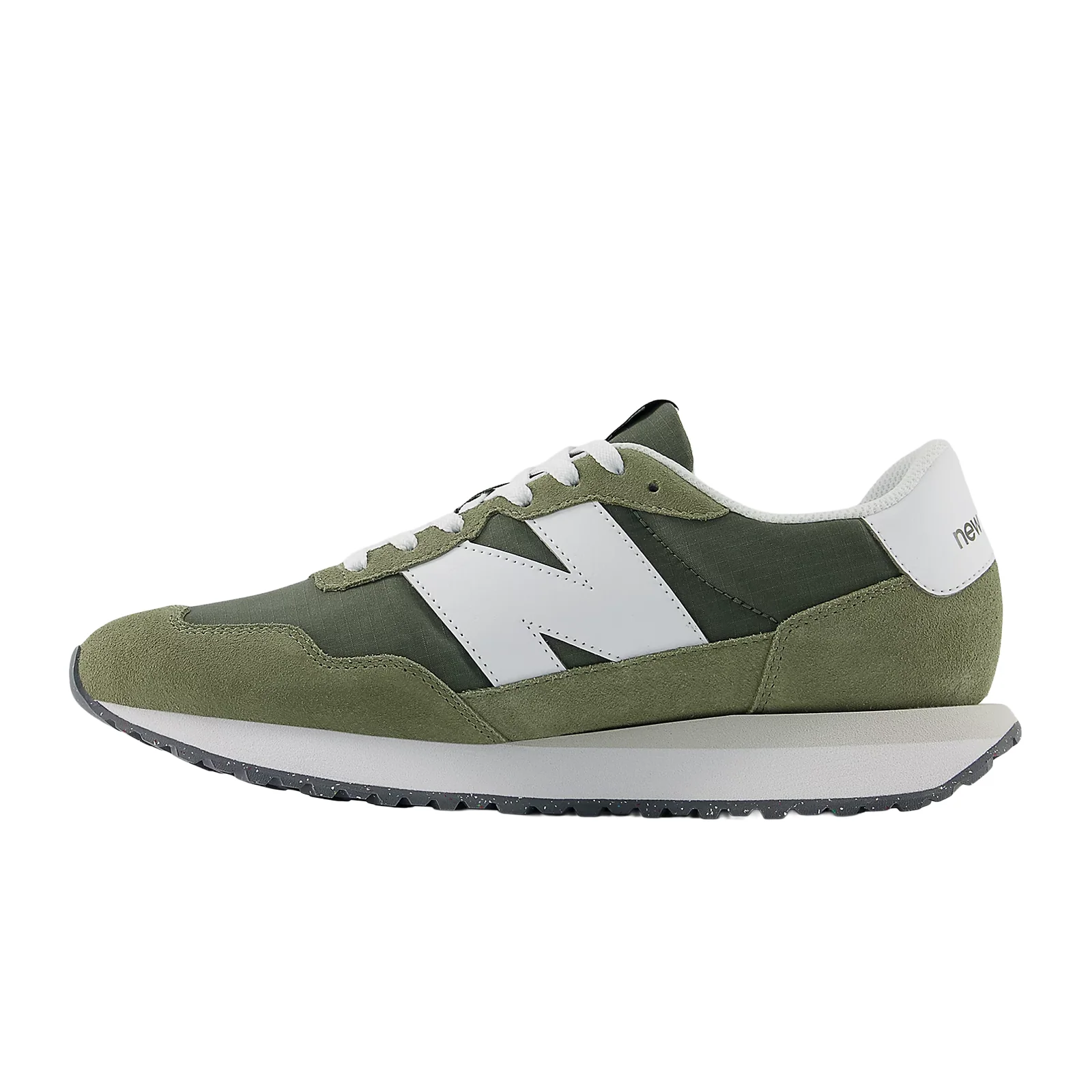 New Balance 237 Sneaker (Men) - Dark Olivine/NB 103 White - Image 2