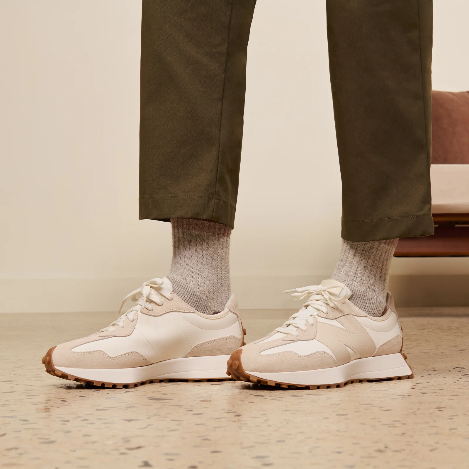 New Balance 327 Running Shoe (Women) - Linen/Sea Salt - Image 10