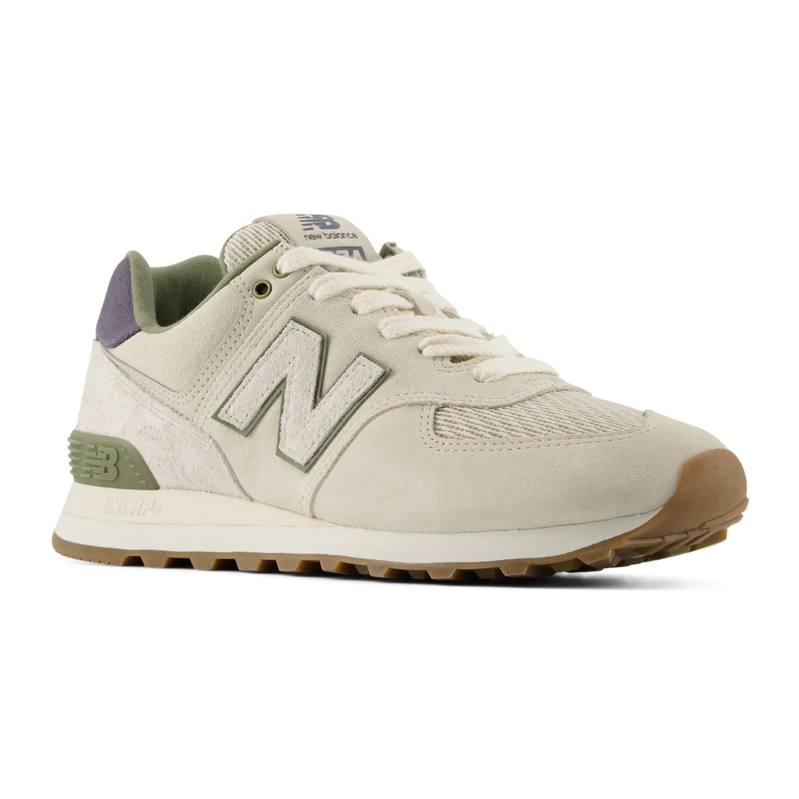 New Balance 574 Sneaker (Unisex) - Timberwolf/Dark Olivine - Image 3