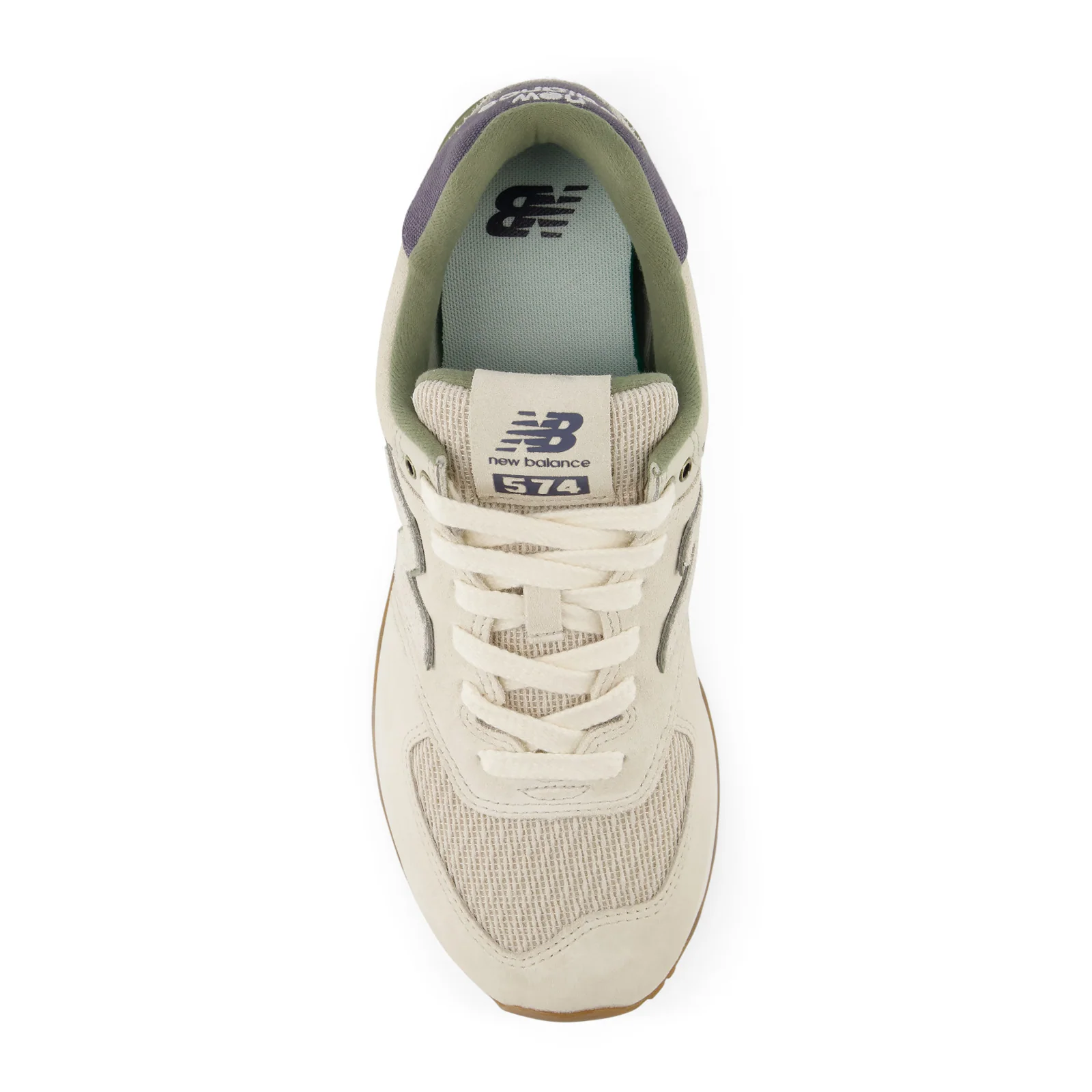 New Balance 574 Sneaker (Unisex) - Timberwolf/Dark Olivine - Image 6