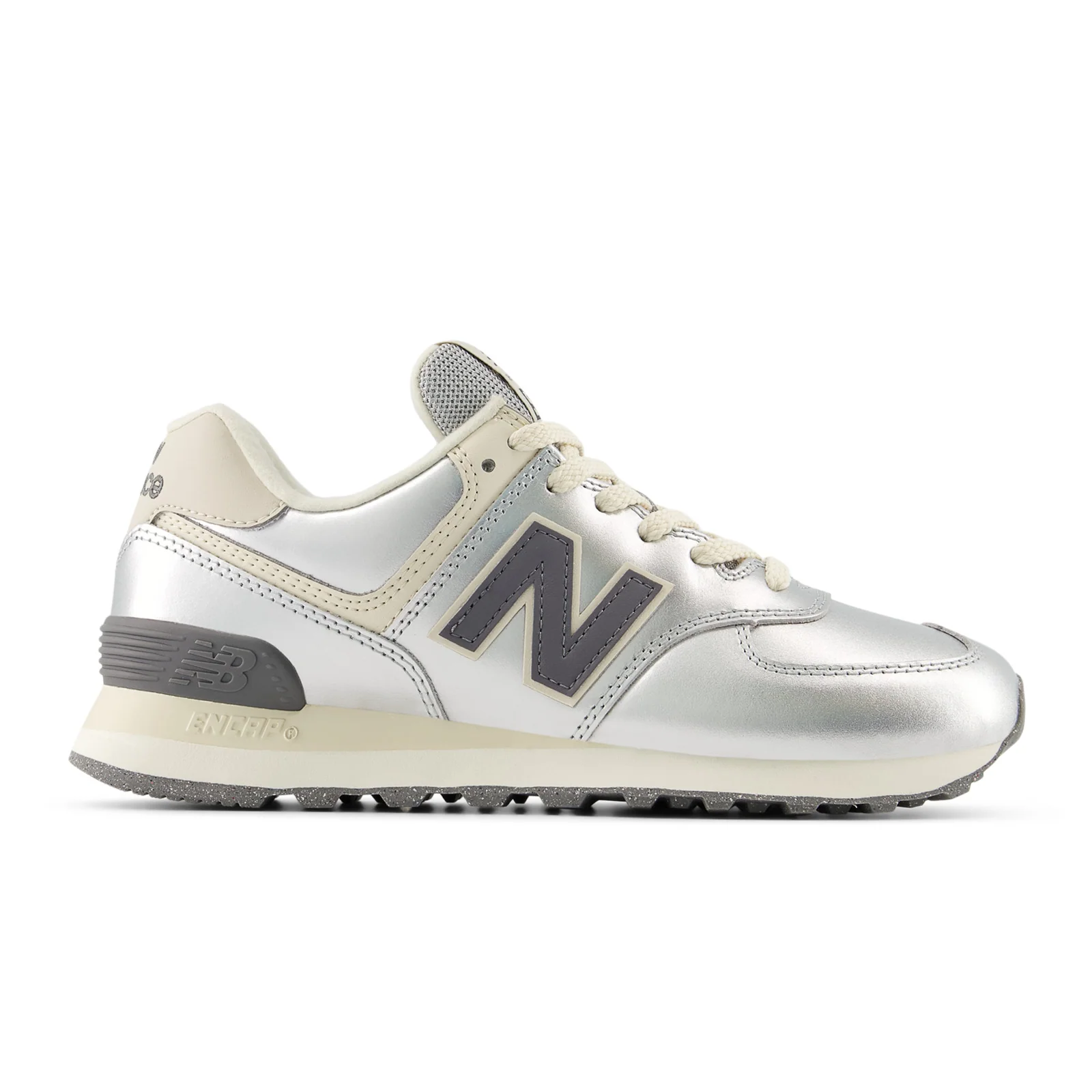 New Balance 574 Sneaker (Women) - Metallic Silver/Arctic Grey
