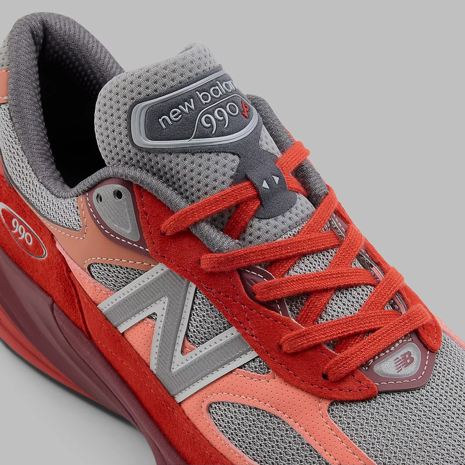 New Balance 990 v6 Running Shoe (Unisex) - Molten Lava/Monarch Burgundy - Image 7