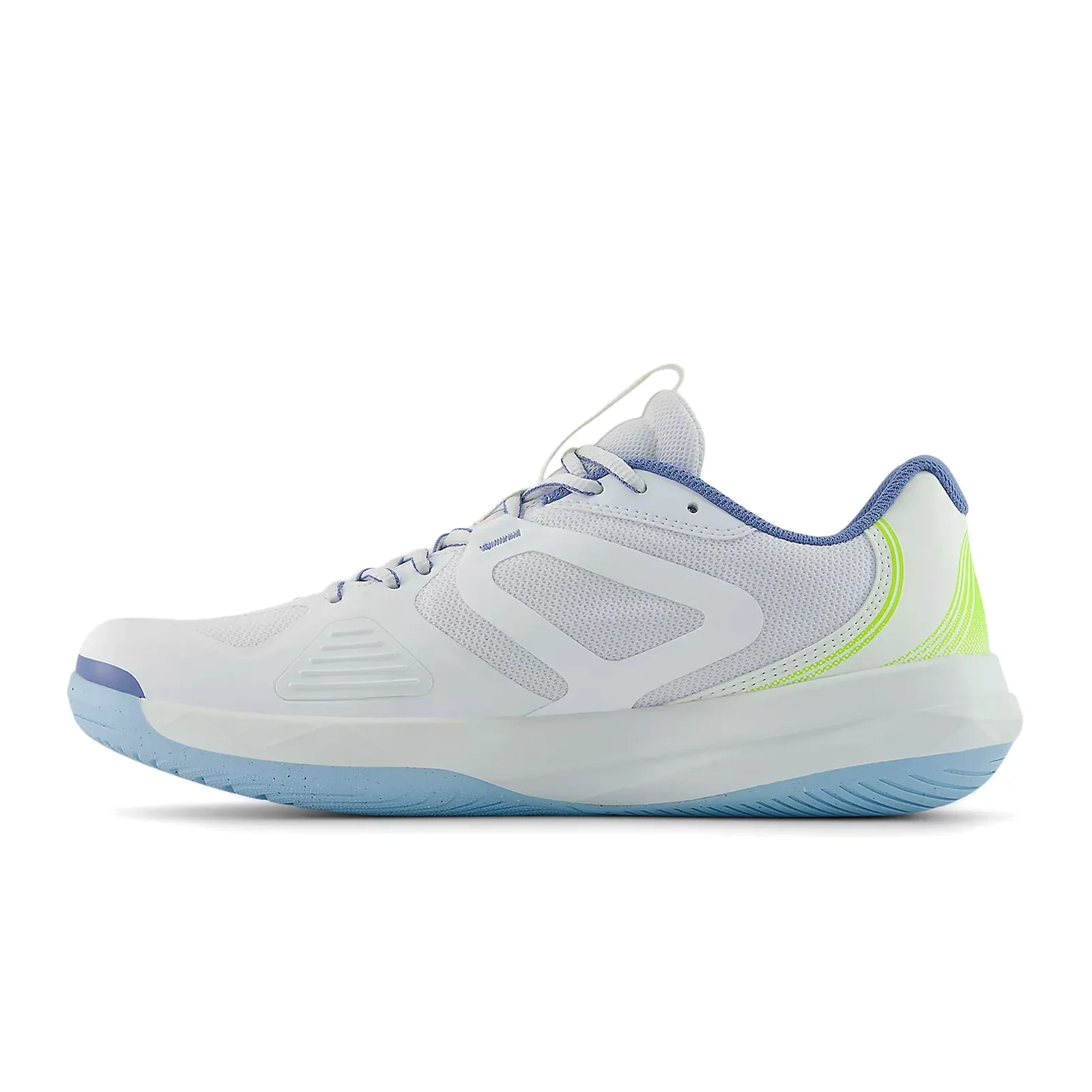 New Balance FuelCell 796 v5 Court Shoe (Men) - White/Alkaline Green/Fairweather Blue - Image 2