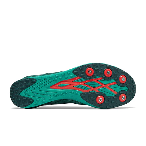 New Balance XC5K v5 Cross Country Spike Track Shoe (Women) - Tidepool/Verdite - Image 4