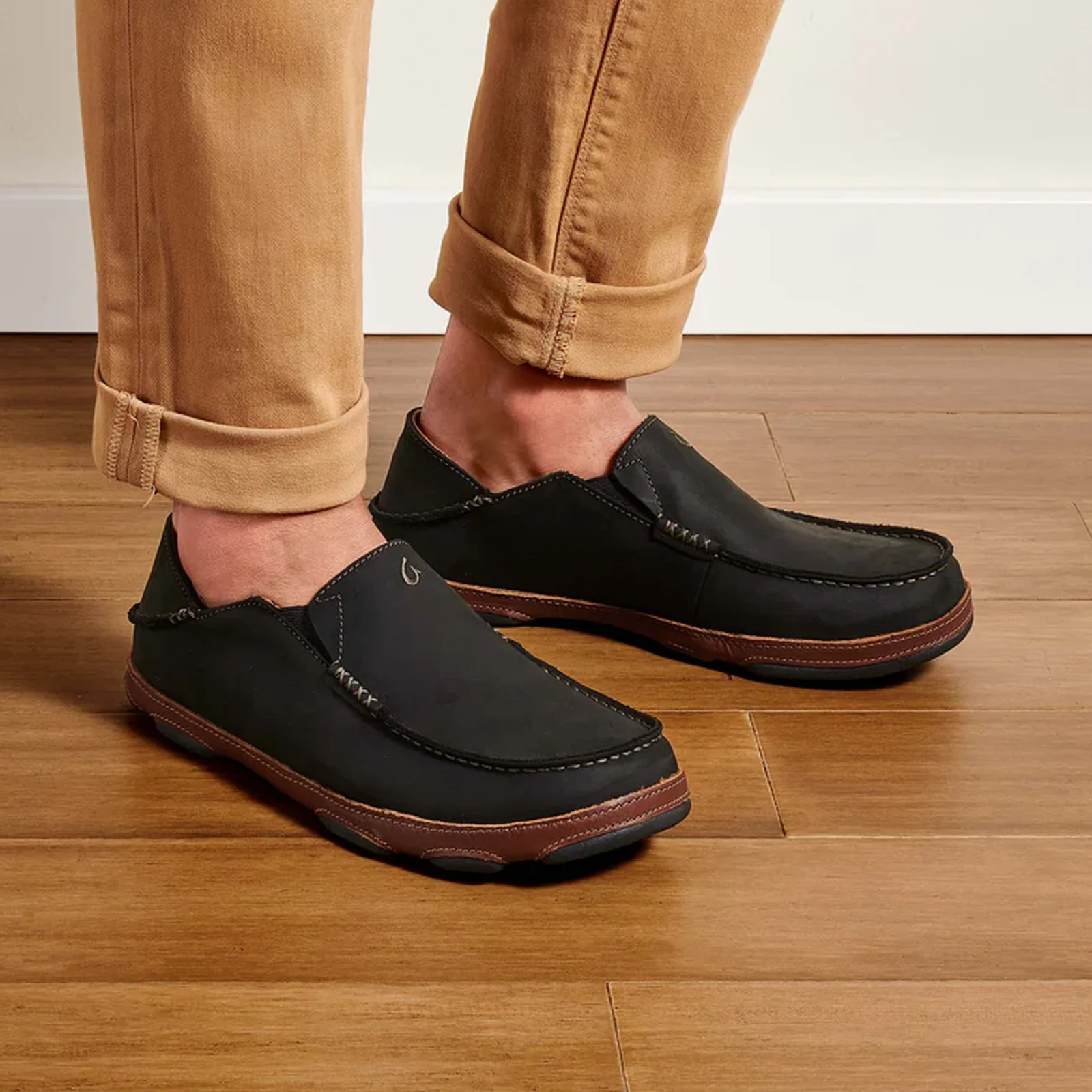 OluKai Moloa Slip On (Men) - Black/Toffee - Image 5