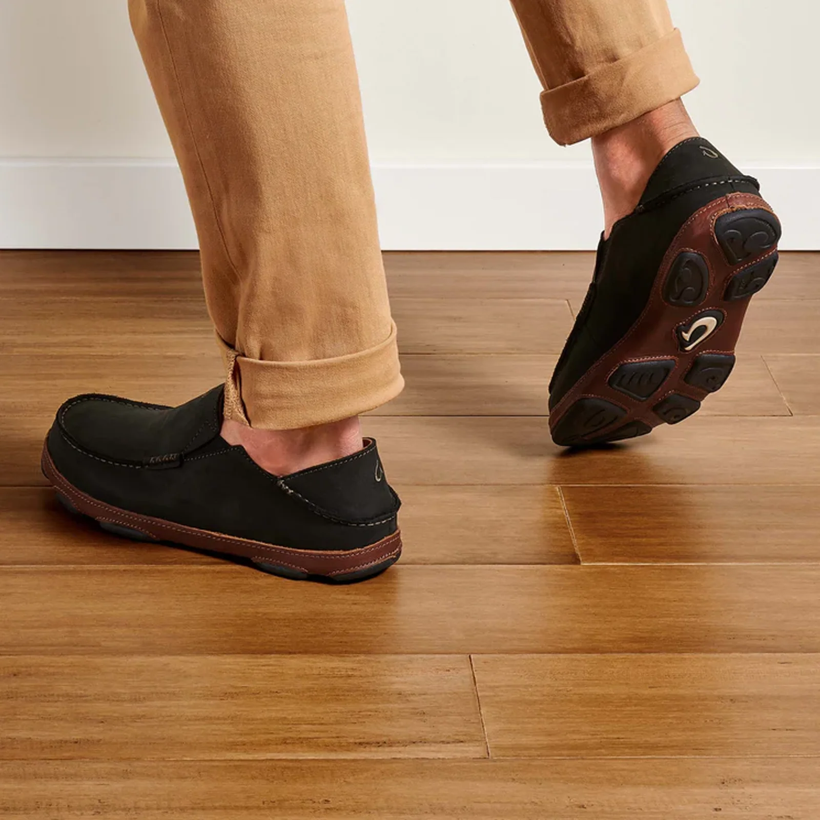OluKai Moloa Slip On (Men) - Black/Toffee - Image 6