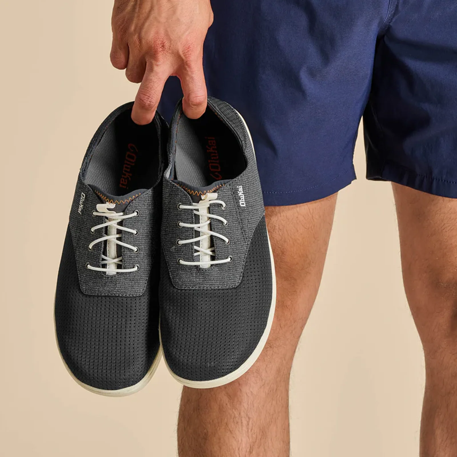 OluKai Nohea Moku Lace Up (Men) - Dark Shadow/Dark Shadow - Image 9