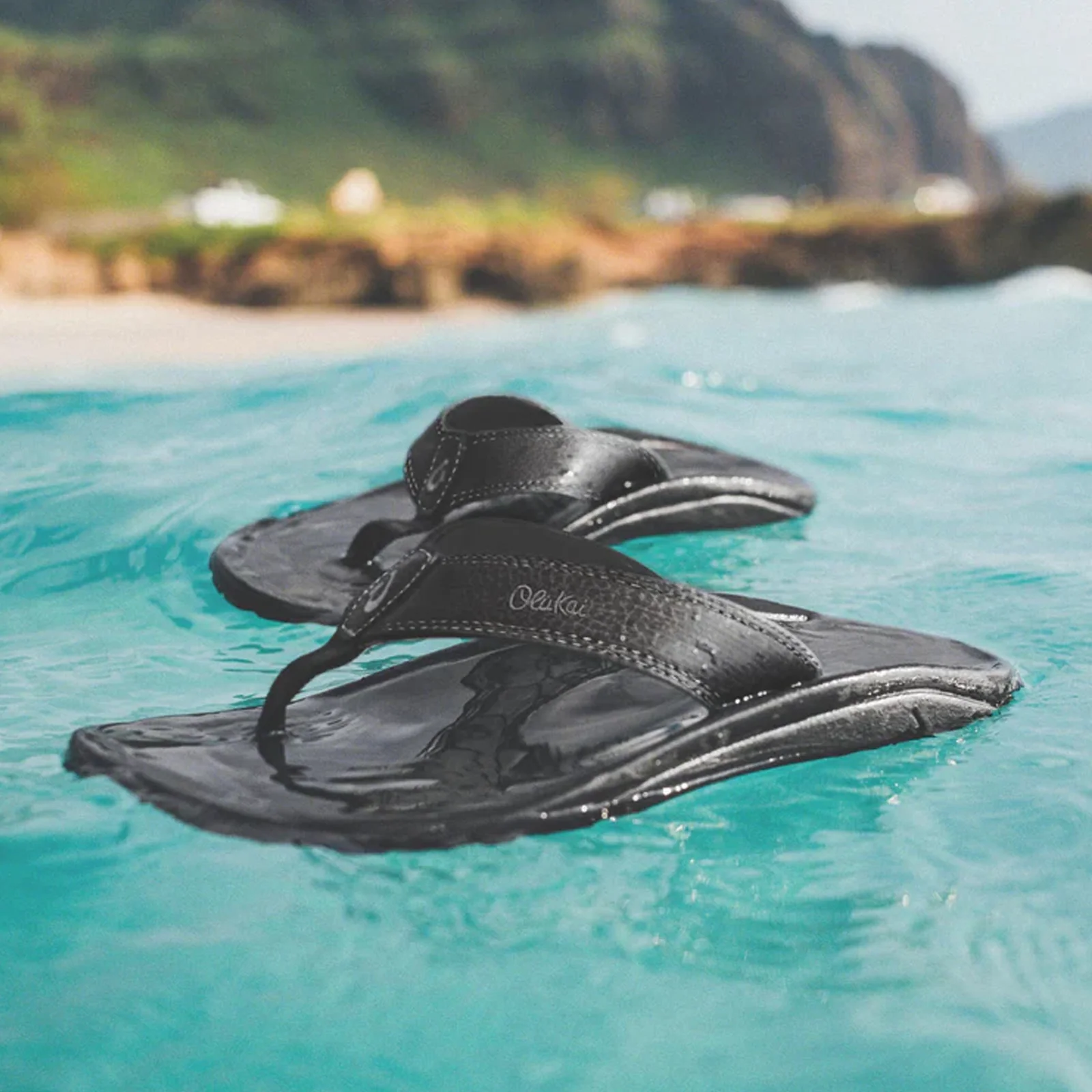 OluKai 'Ohana Sandal (Men) - Black/Black - Image 7
