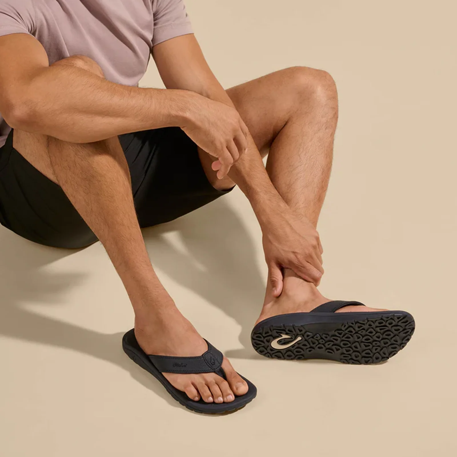 OluKai 'Ohana Sandal (Men) - Black/Black - Image 9