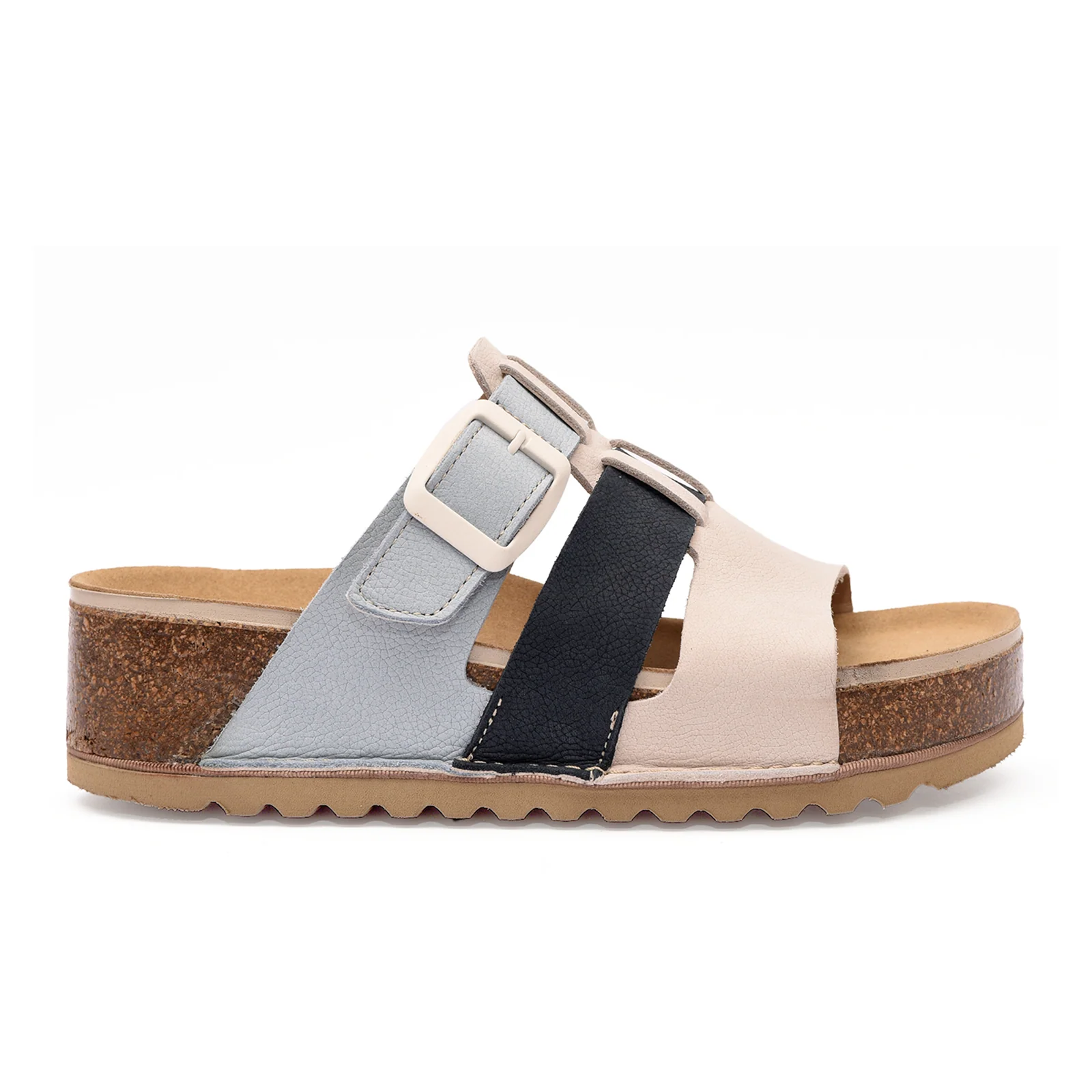 On Foot 1115 Naoshima Sandal (Women) - Nobuck Bone/Marino/Hawaii