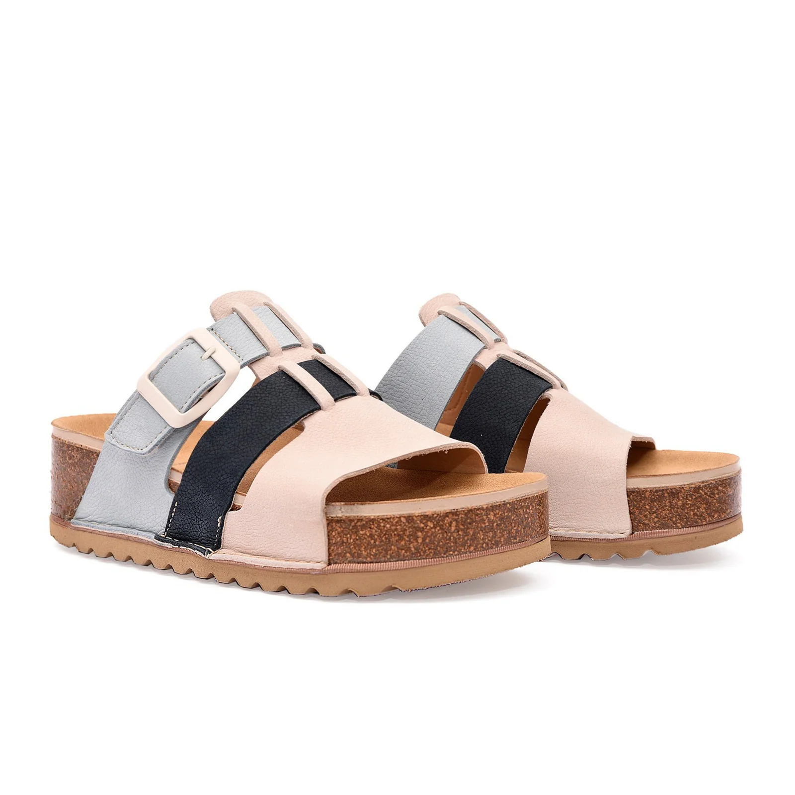 On Foot 1115 Naoshima Sandal (Women) - Nobuck Bone/Marino/Hawaii - Image 2