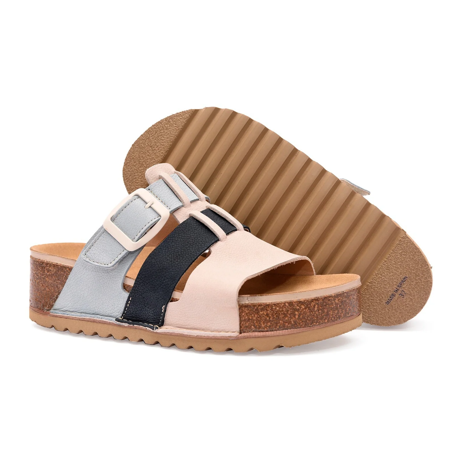 On Foot 1115 Naoshima Sandal (Women) - Nobuck Bone/Marino/Hawaii - Image 4