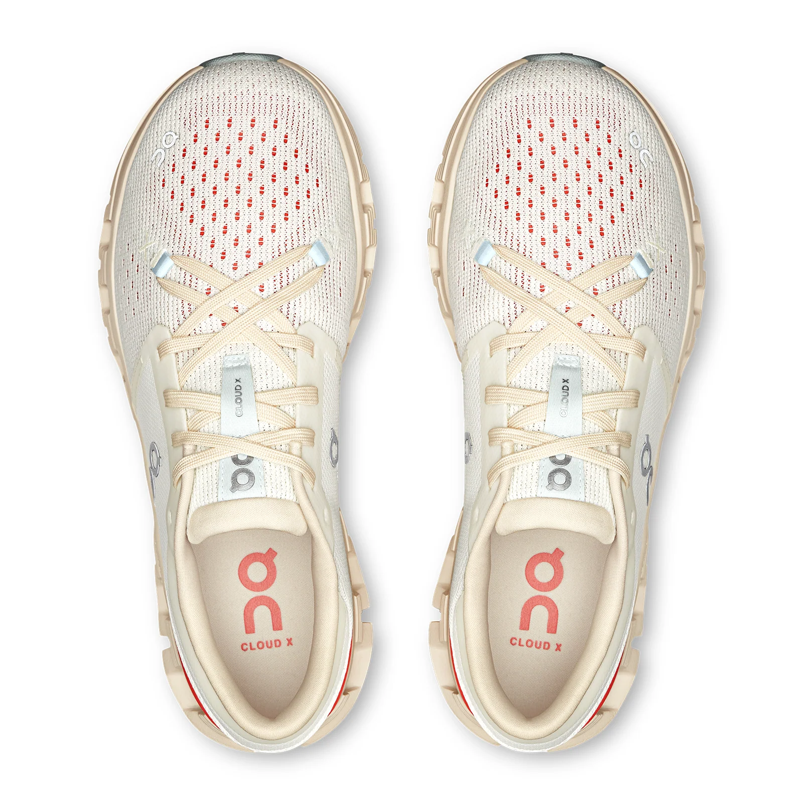 On Running Cloud X 4 Running Shoe (Women) - Ivory/Salmon - Image 4