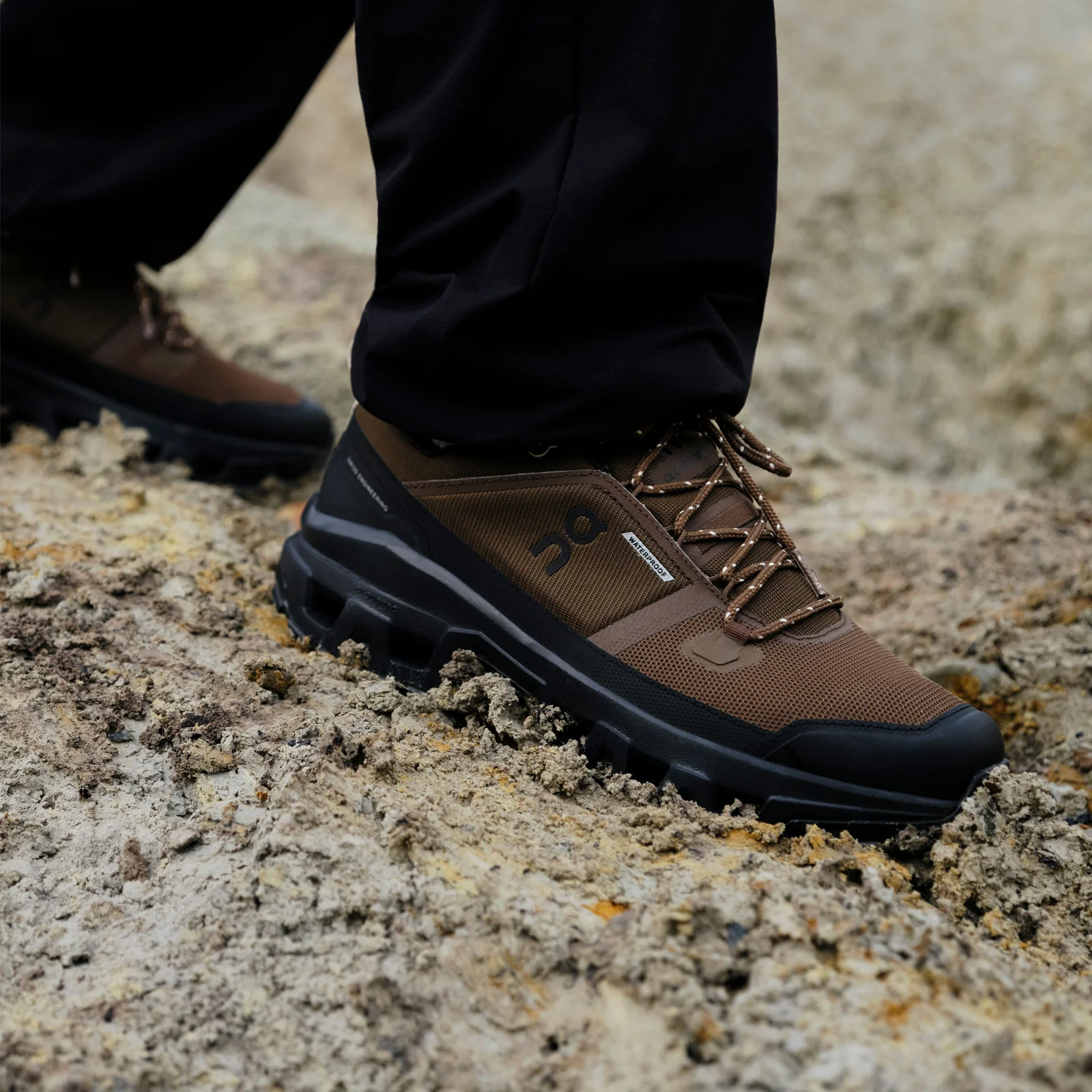 On Running Cloudrock Low Waterproof Hiking Shoe (Men) - Earth/Black - Image 7