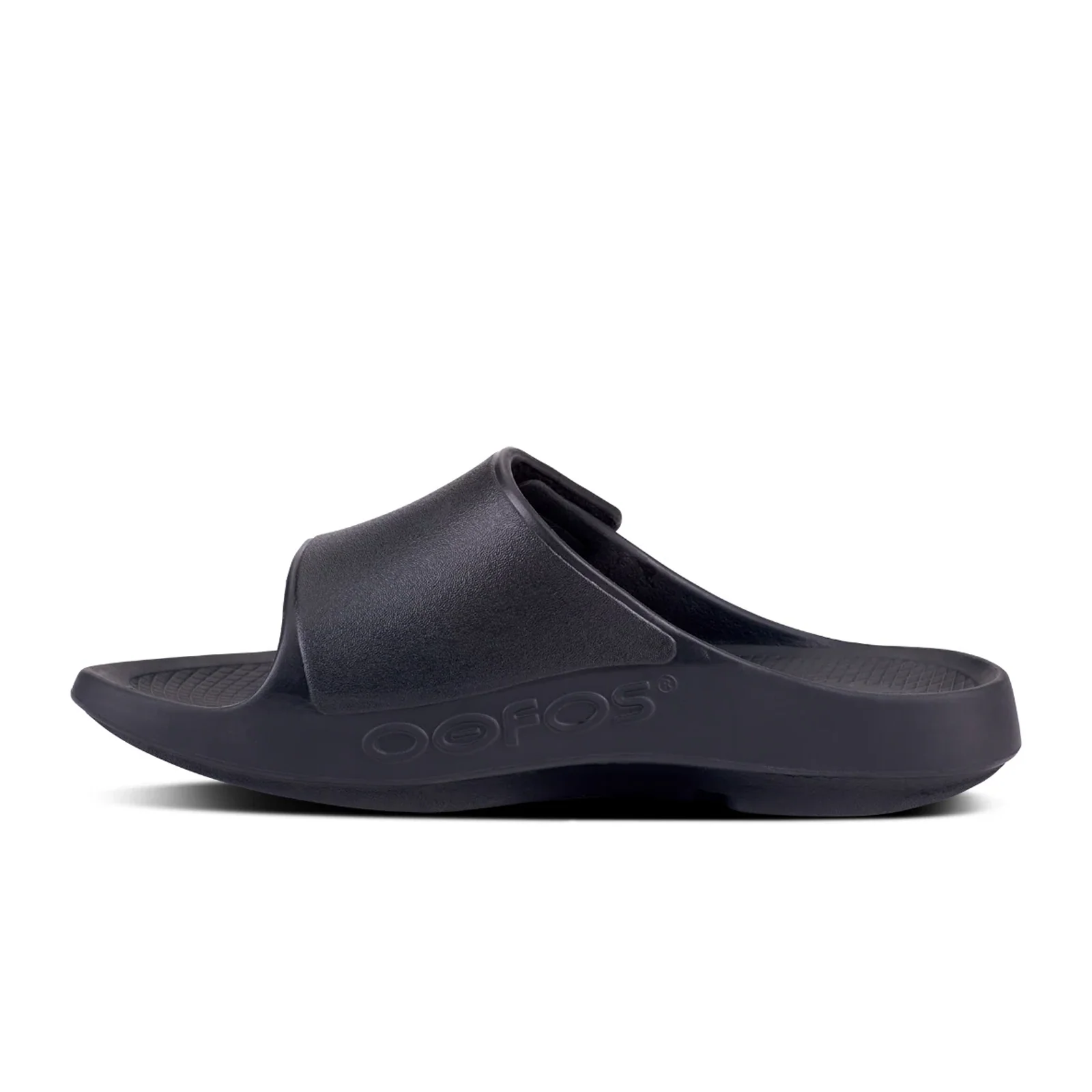 Oofos OOahh Sport Flex Slide Sandal (Unisex) - Black/Matte Black - Image 3