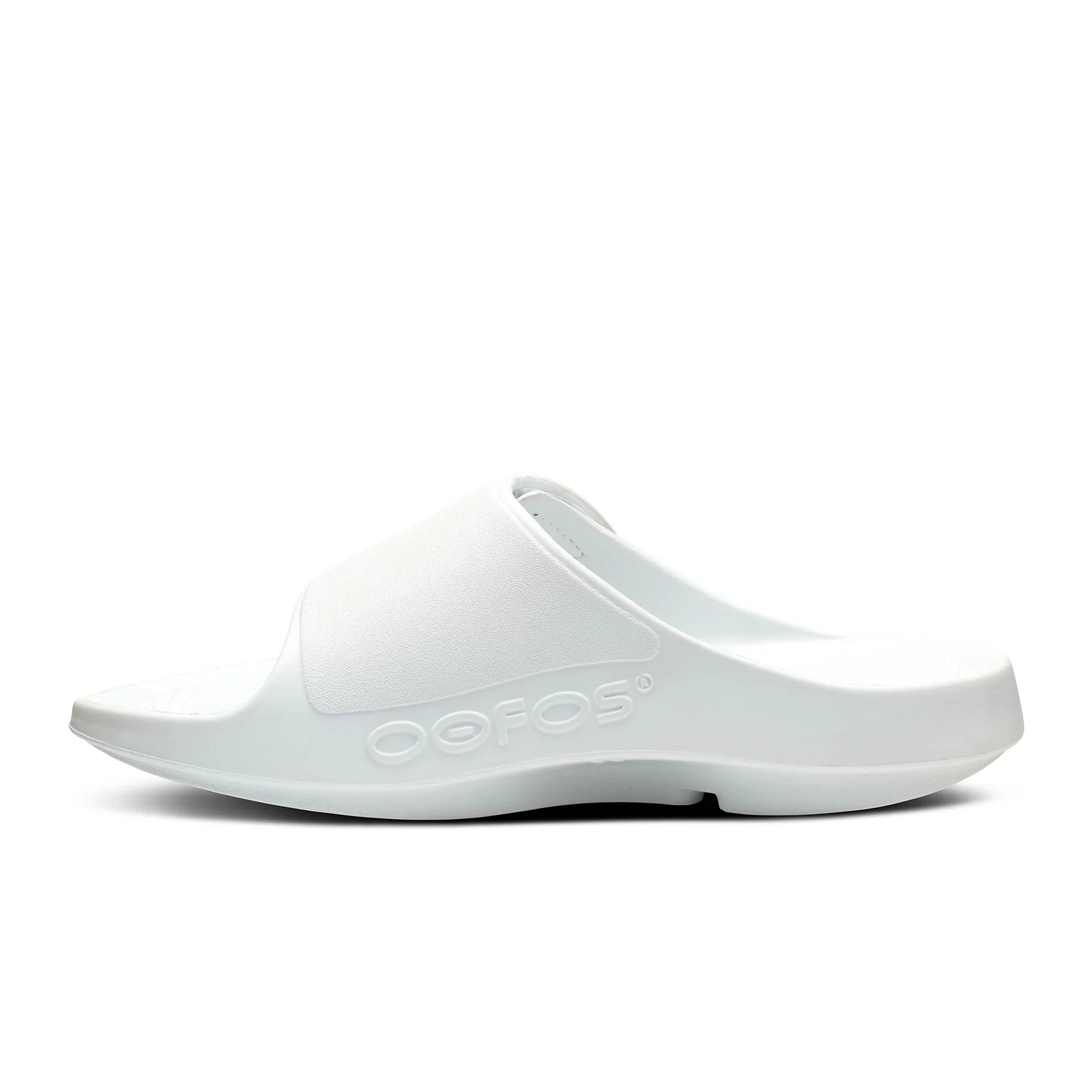 Oofos OOahh Sport Flex Slide Sandal (Unisex) - White - Image 3