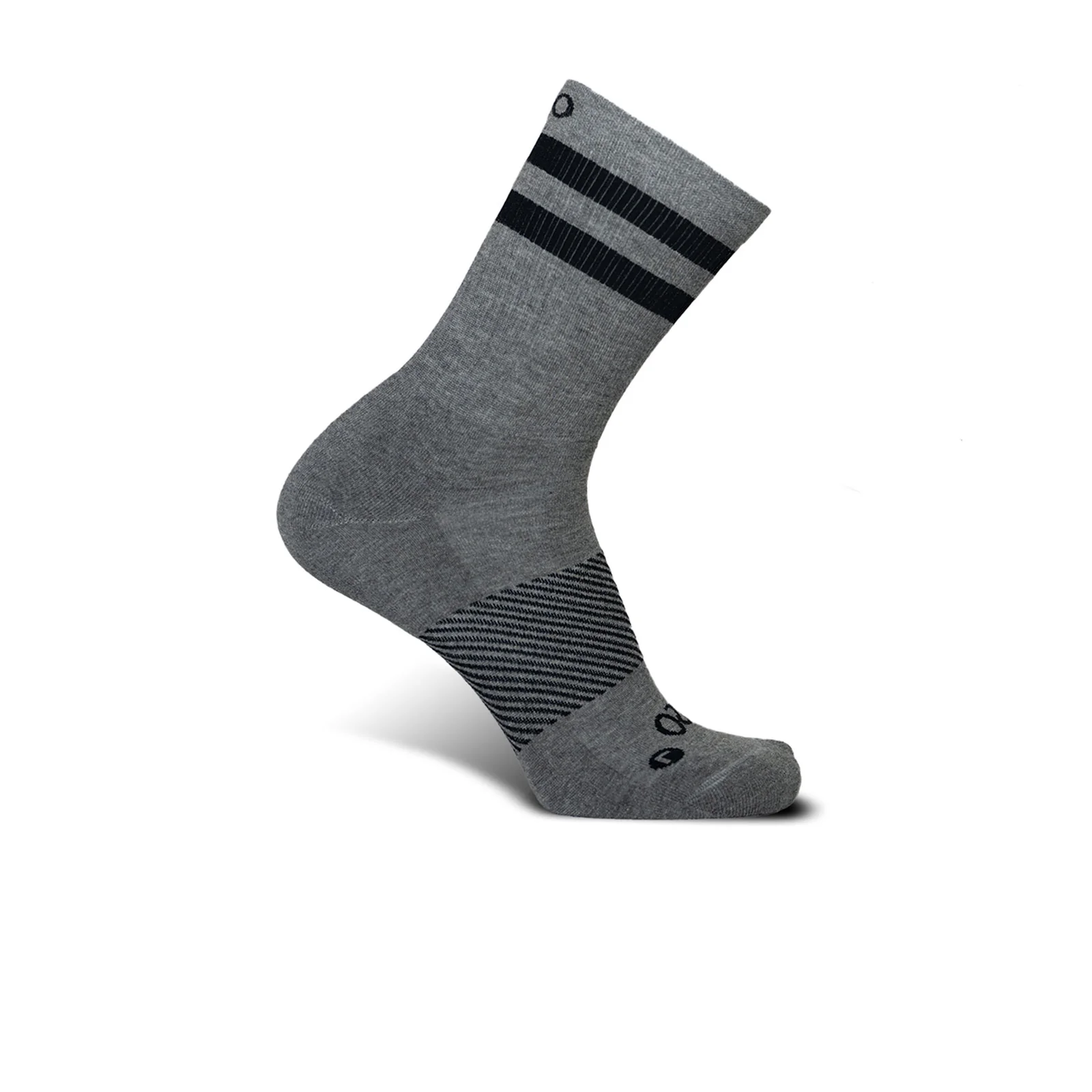 OS1st Wicked Comfort Crew Sock (Unisex) - Charcoal/Black Stripes