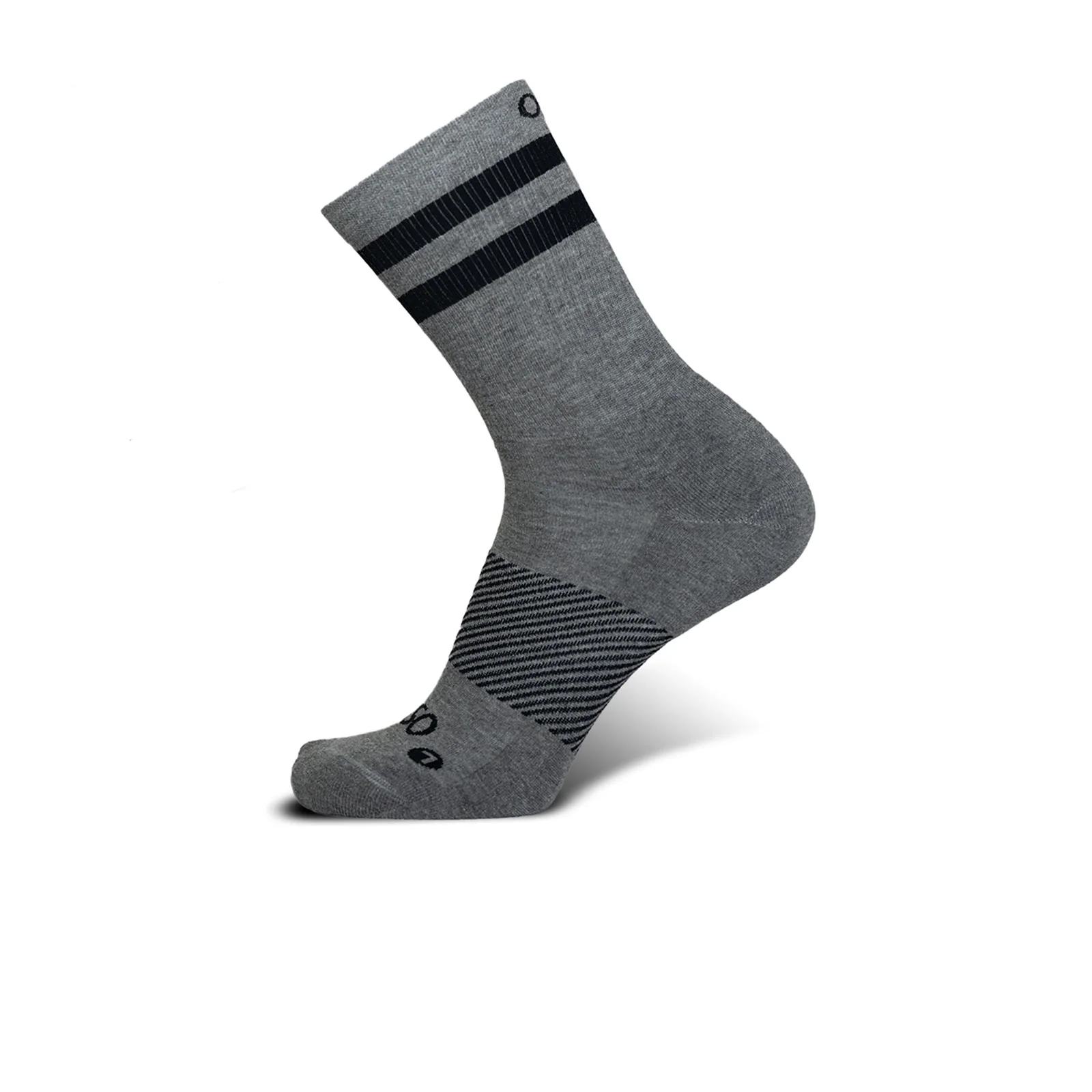 OS1st Wicked Comfort Crew Sock (Unisex) - Charcoal/Black Stripes - Image 2