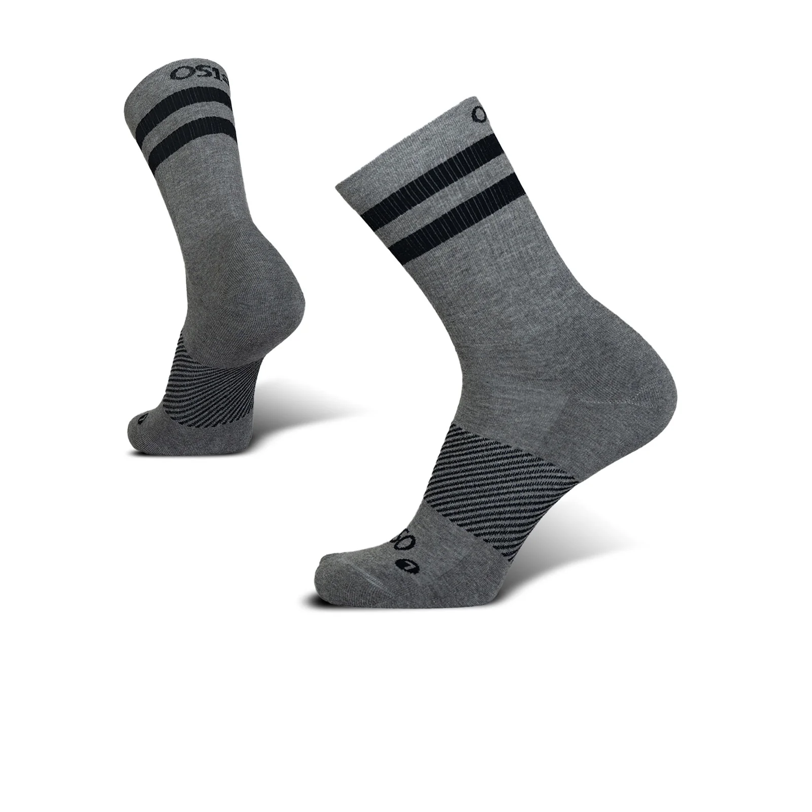 OS1st Wicked Comfort Crew Sock (Unisex) - Charcoal/Black Stripes - Image 3