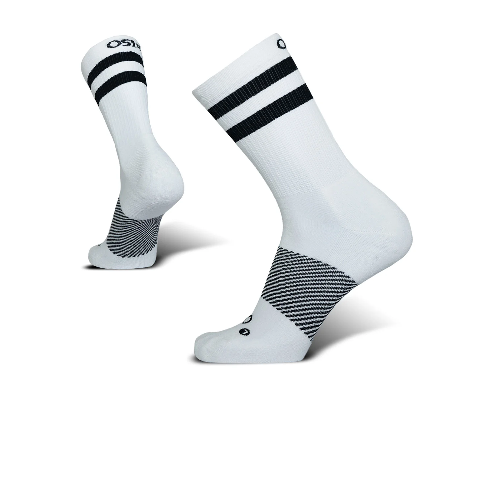 OS1st Wicked Comfort Crew Sock (Unisex) - White/Black Stripes - Image 3