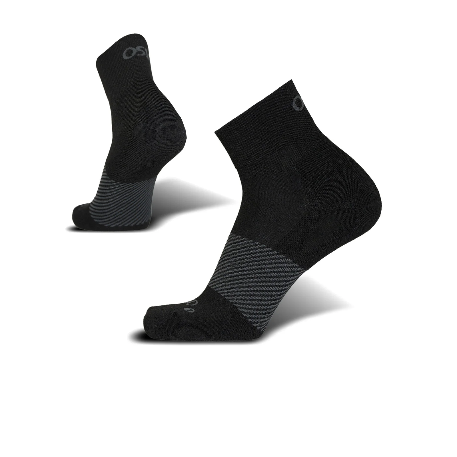 OS1st Wicked Comfort Quarter Crew Sock (Unisex) - Black - Image 3