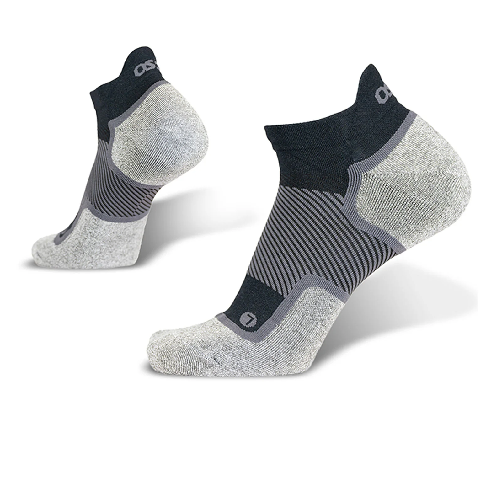 OS1st WP4+ Wide Wellness Performance No Show Sock (Unisex) - Black - Image 3