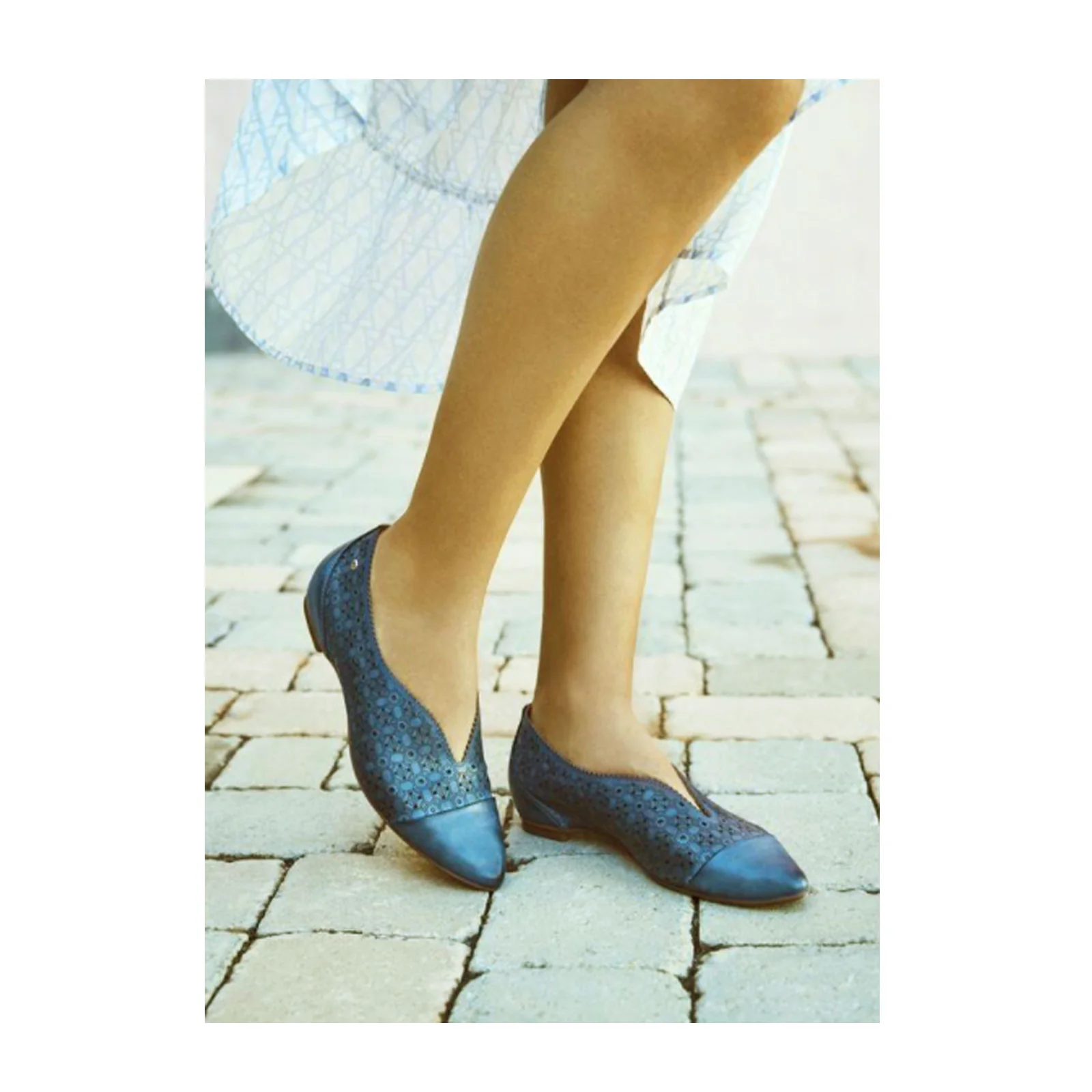 Pikolinos La Marina W5L-4842 Flat (Women) - Sapphire Leather - Image 3