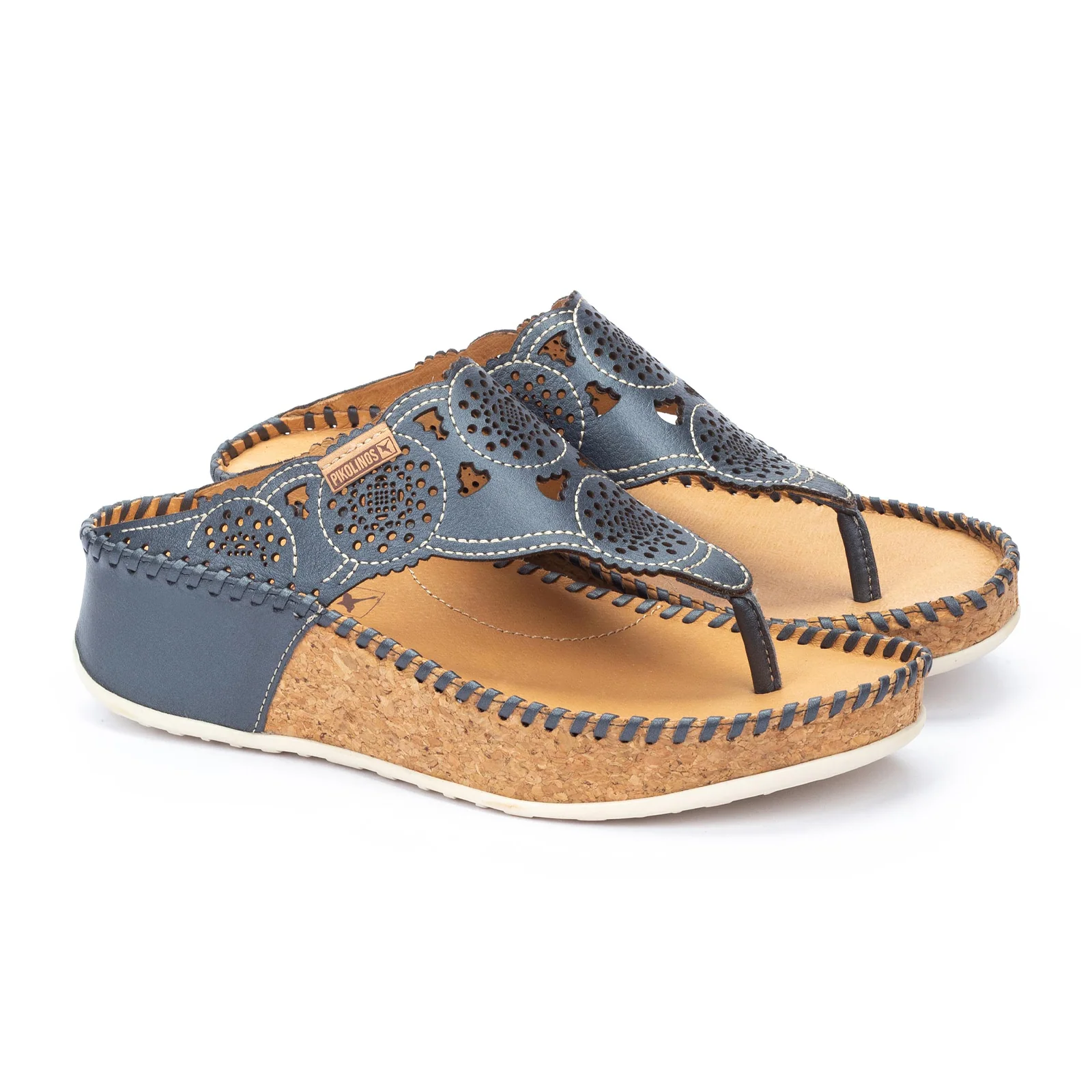 Pikolinos Marina W1C-0745 Wedge Sandal (Women) - Blue Leather - Image 3