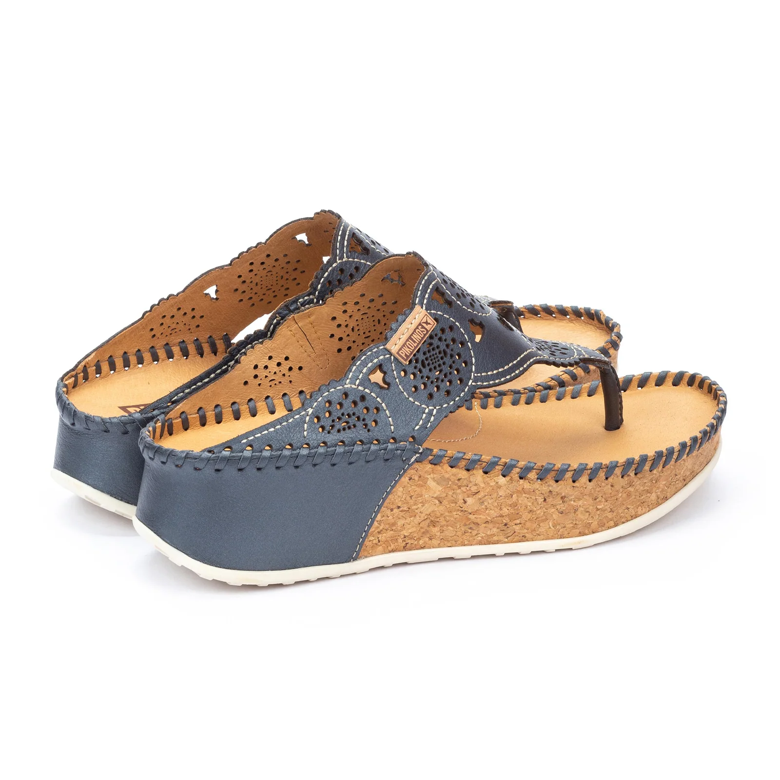 Pikolinos Marina W1C-0745 Wedge Sandal (Women) - Blue Leather - Image 4