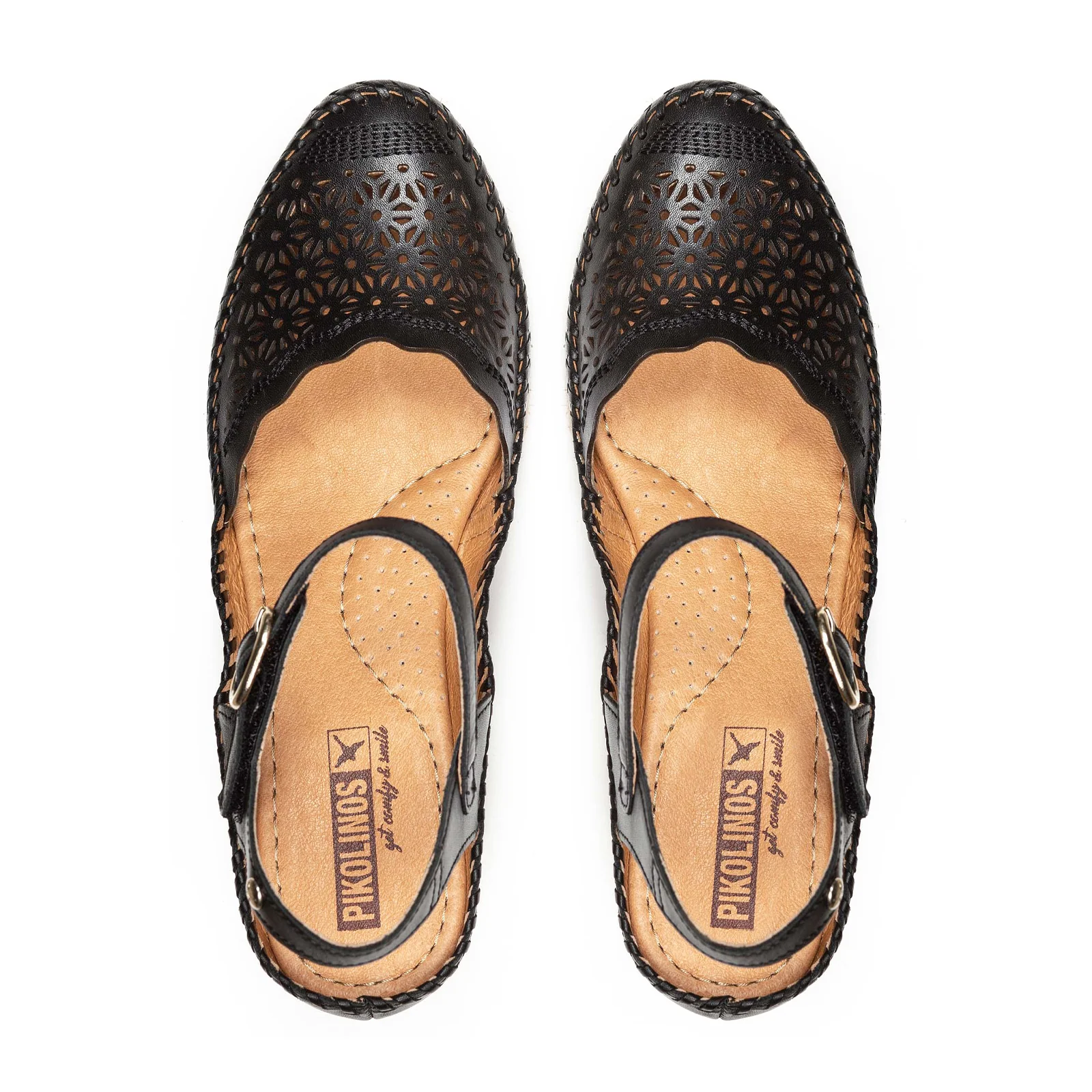 Pikolinos Vila W9Y-1508 Wedge Sandal (Women) - Black Leather - Image 3