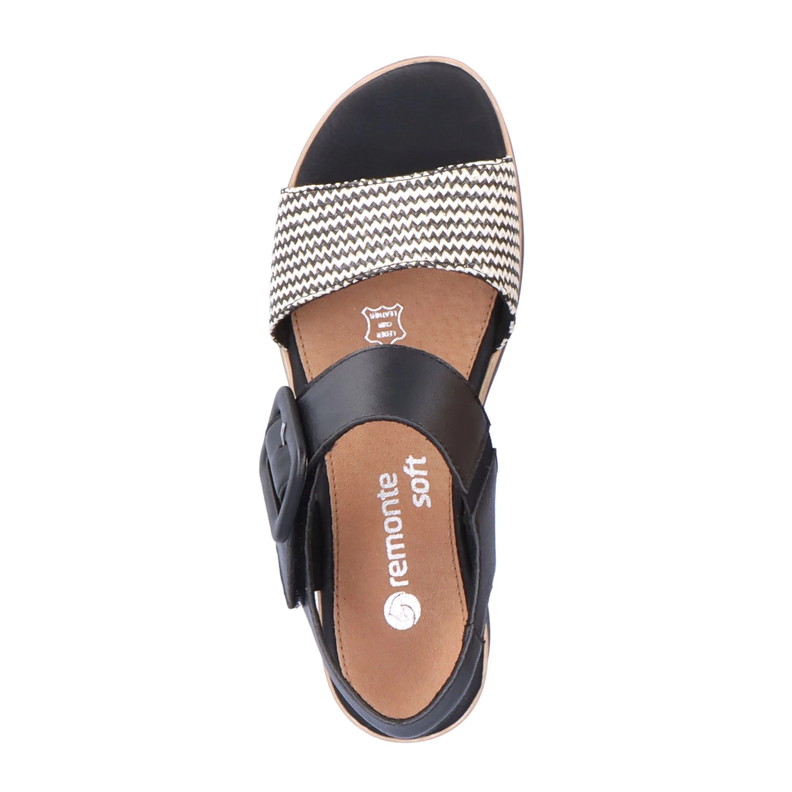 Remonte Jerilyn 53 Wedge Sandal (Women) - Schwarz-Crema/Schwarz Siradial Lugano - Image 3
