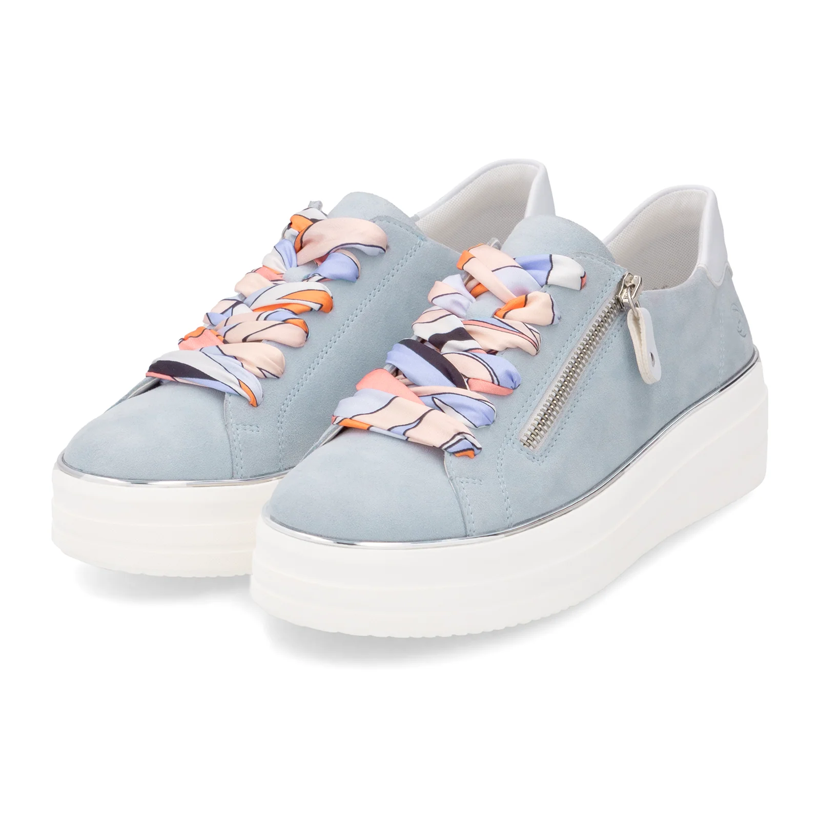 Remonte Julika 06 Sneaker (Women) - Bleu/Weiss/Sheepsuede - Image 3