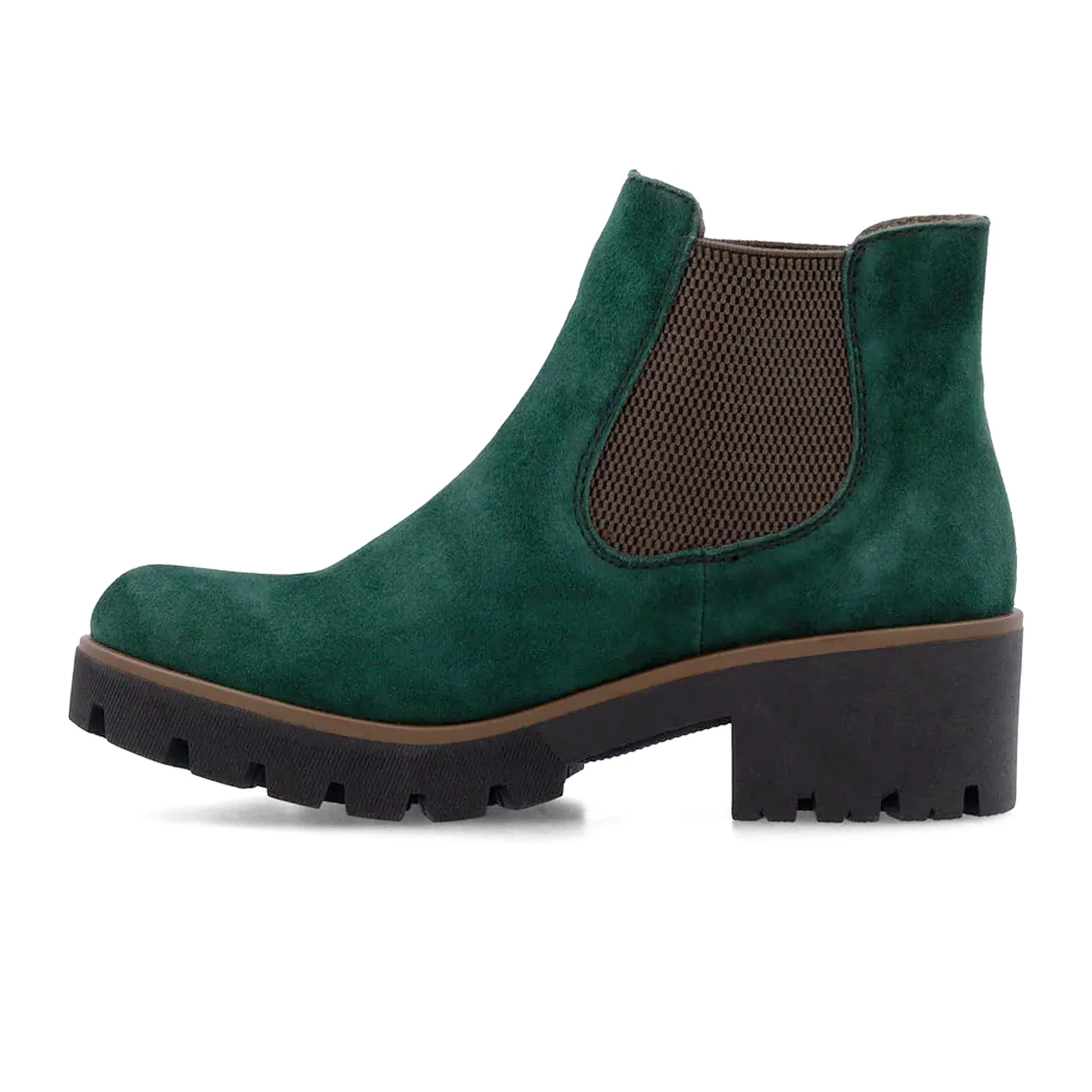 Rieker Amalia 65 Chelsea Boot (Women) - Bottlegreen/Brown Sheepsuede - Image 2