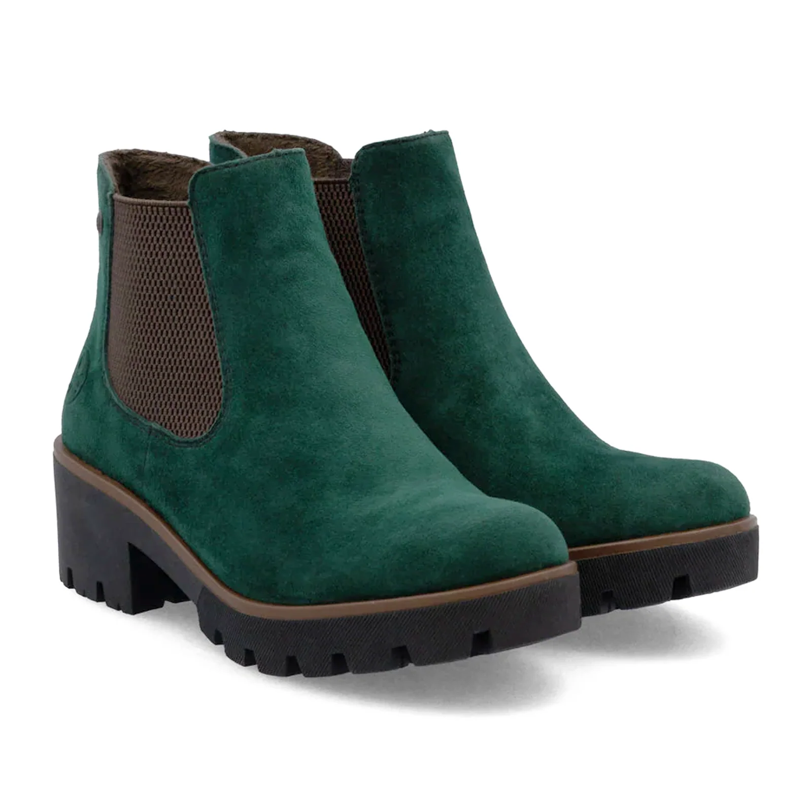 Rieker Amalia 65 Chelsea Boot (Women) - Bottlegreen/Brown Sheepsuede - Image 3