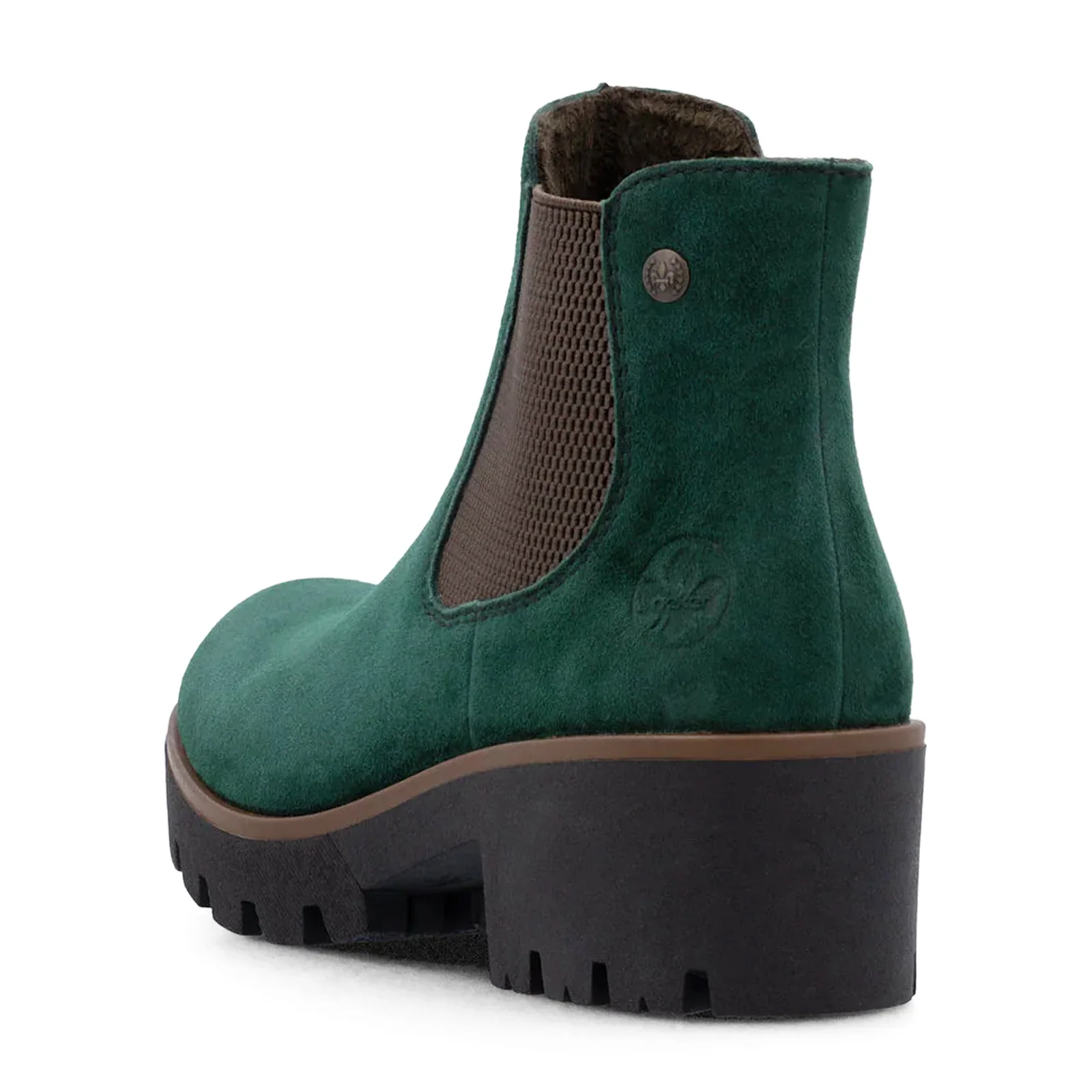 Rieker Amalia 65 Chelsea Boot (Women) - Bottlegreen/Brown Sheepsuede - Image 5