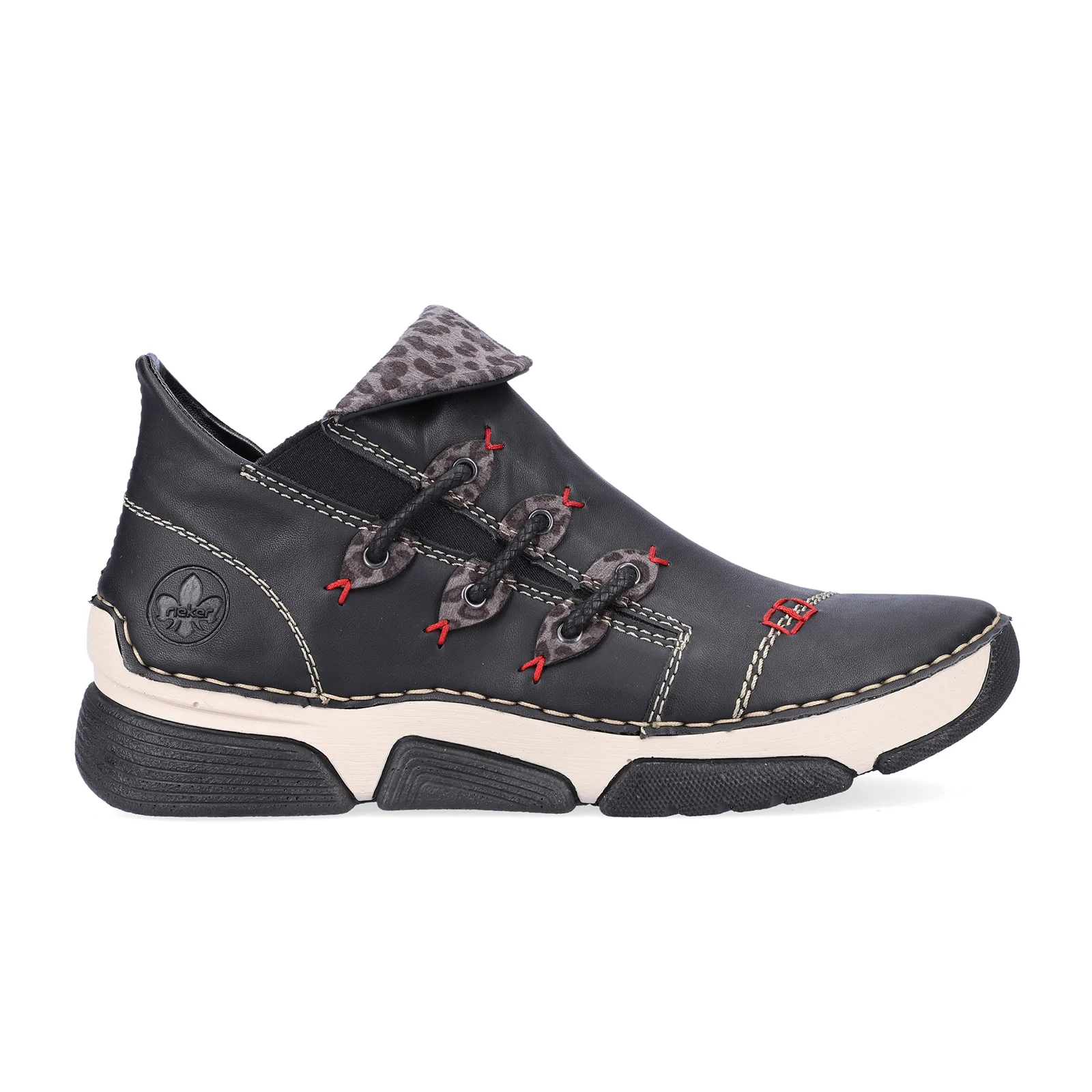 Rieker Angela 83 Slip On Bootie (Women) - Schwarz/Leo Grey