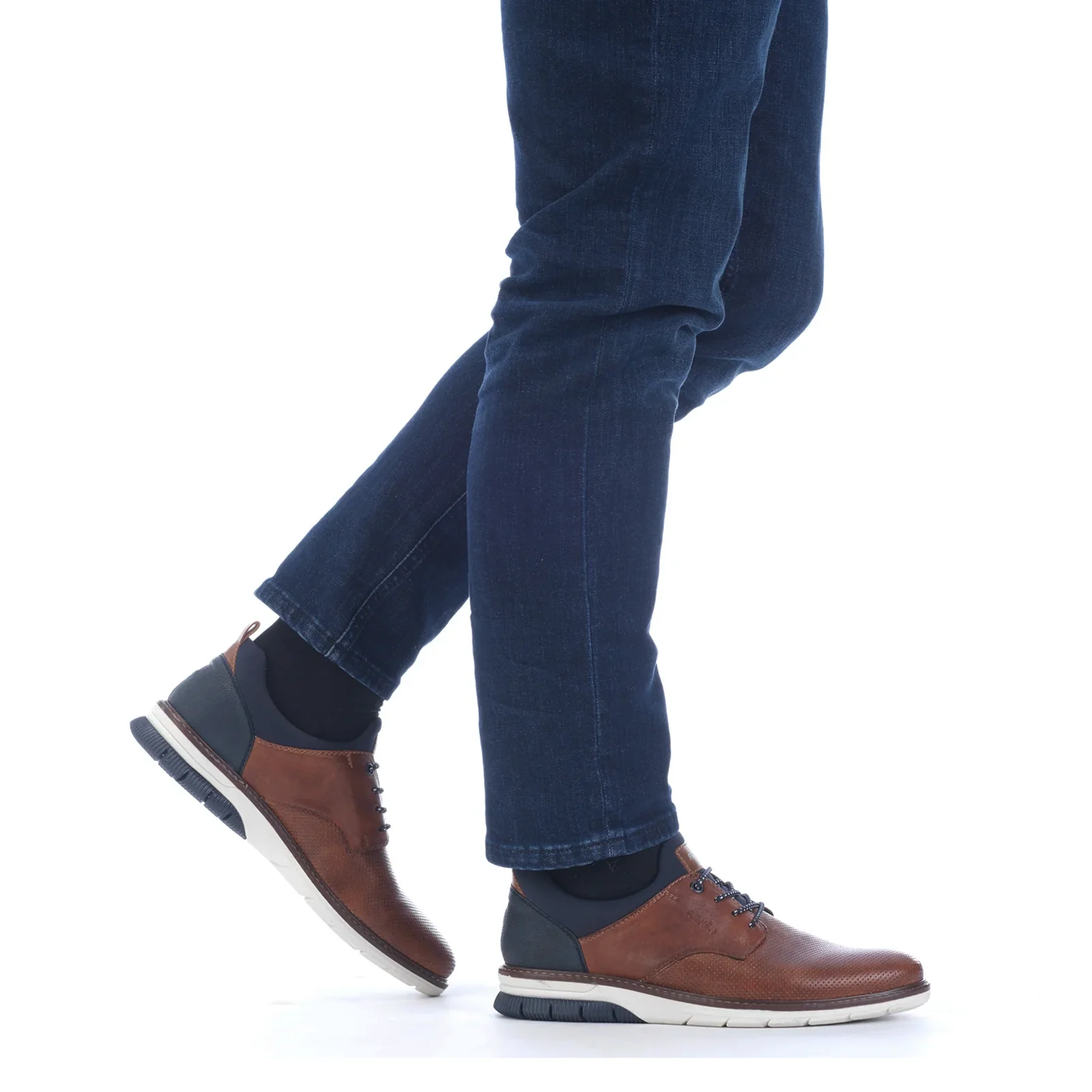 Rieker Dustin 50 Lace Up (Men) - Nut/Blue - Image 5