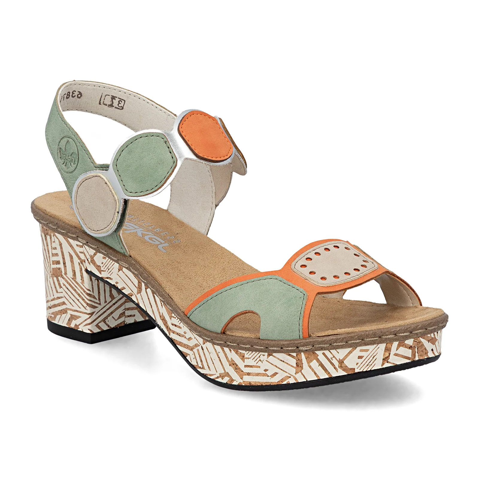 Rieker Fanni 76 Wedge Sandal (Women) - Pumpkin/Peppermint/Ginger - Image 3