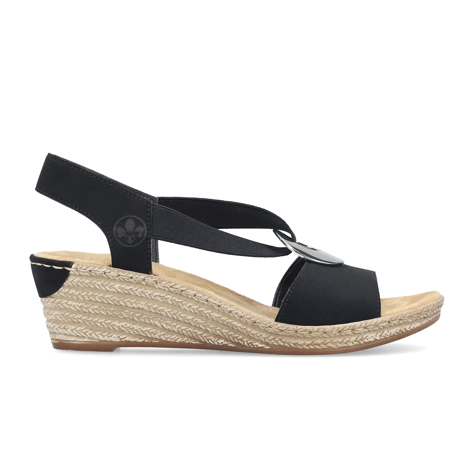 Rieker Fanni H6 Wedge Sandal (Women) - Black