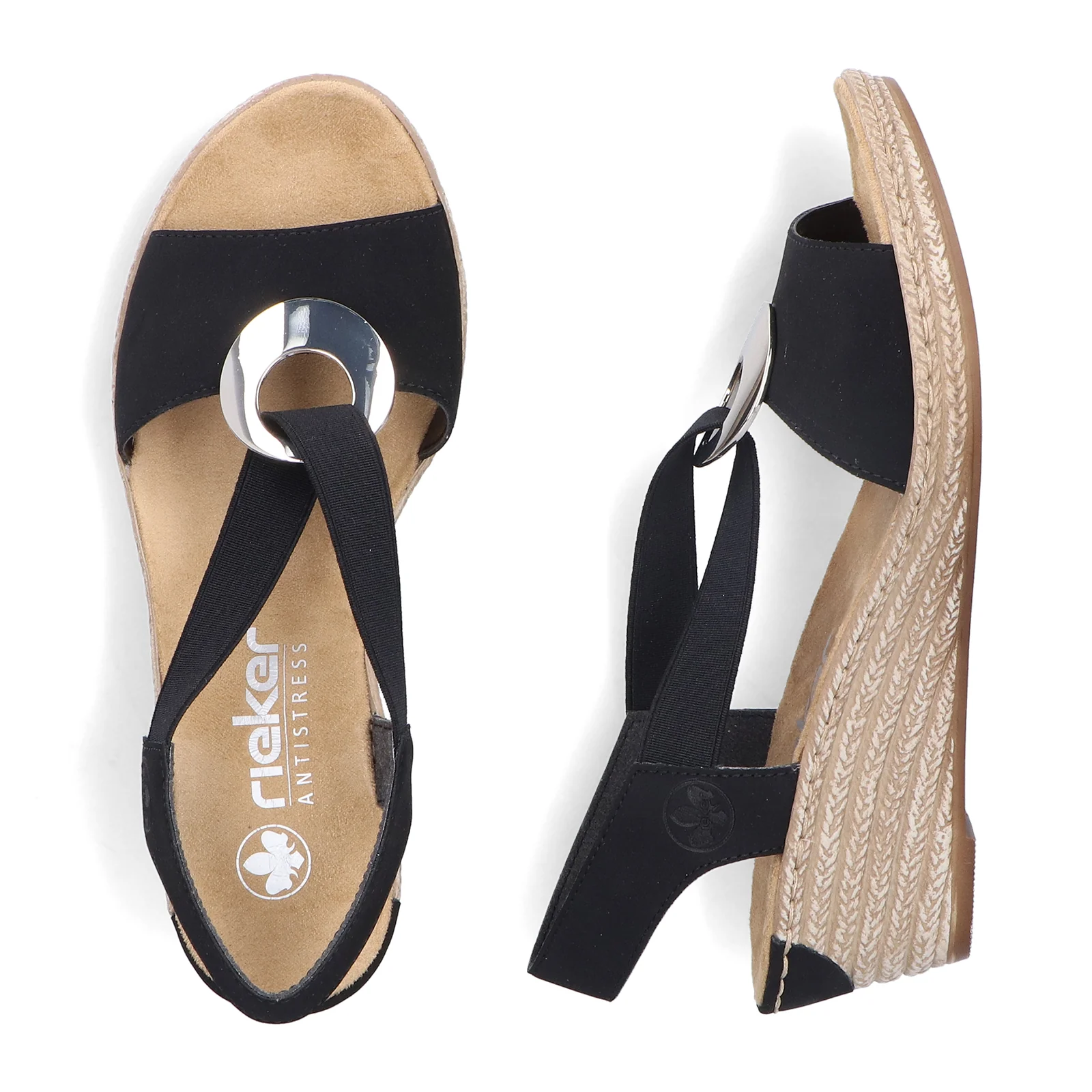 Rieker Fanni H6 Wedge Sandal (Women) - Black - Image 10