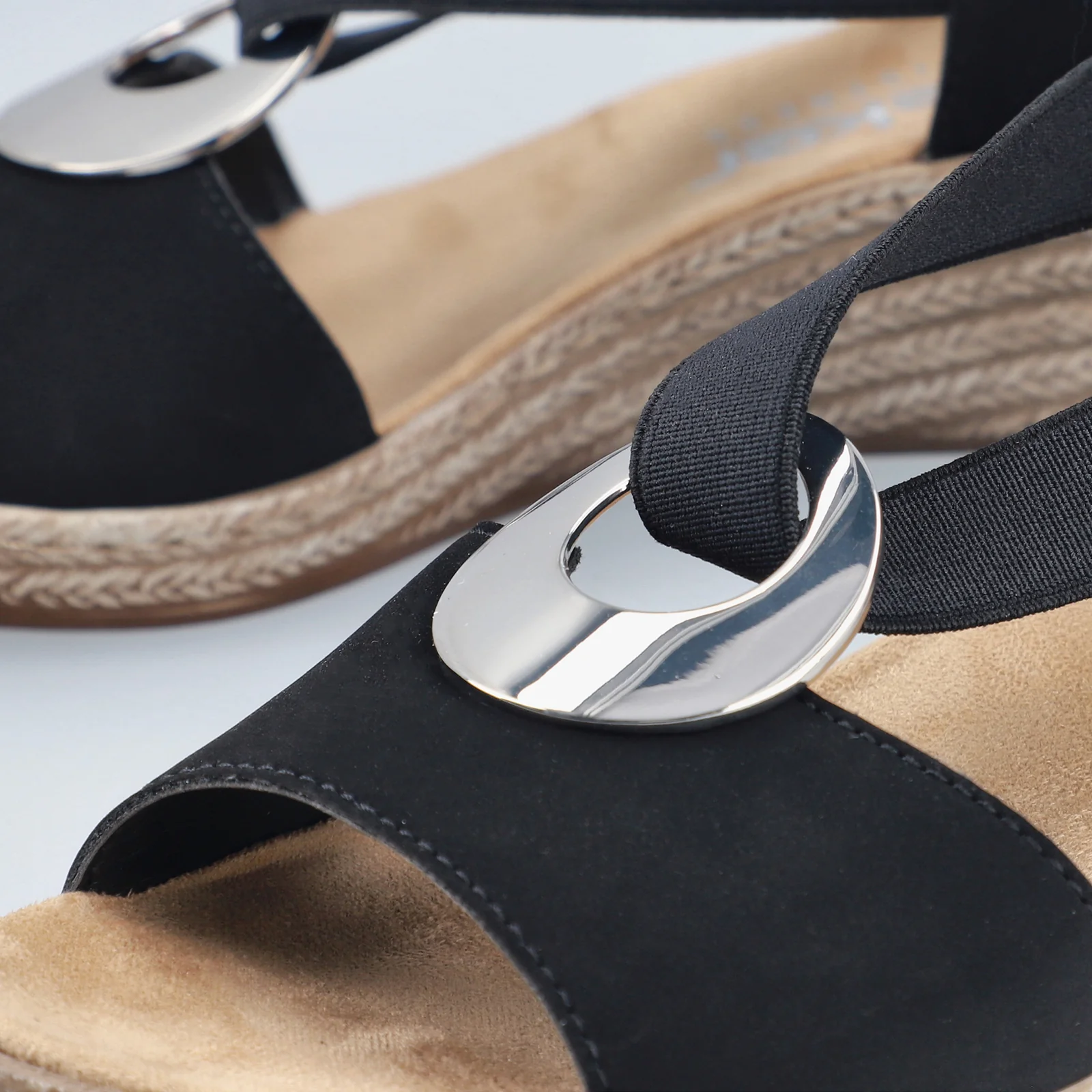 Rieker Fanni H6 Wedge Sandal (Women) - Black - Image 11