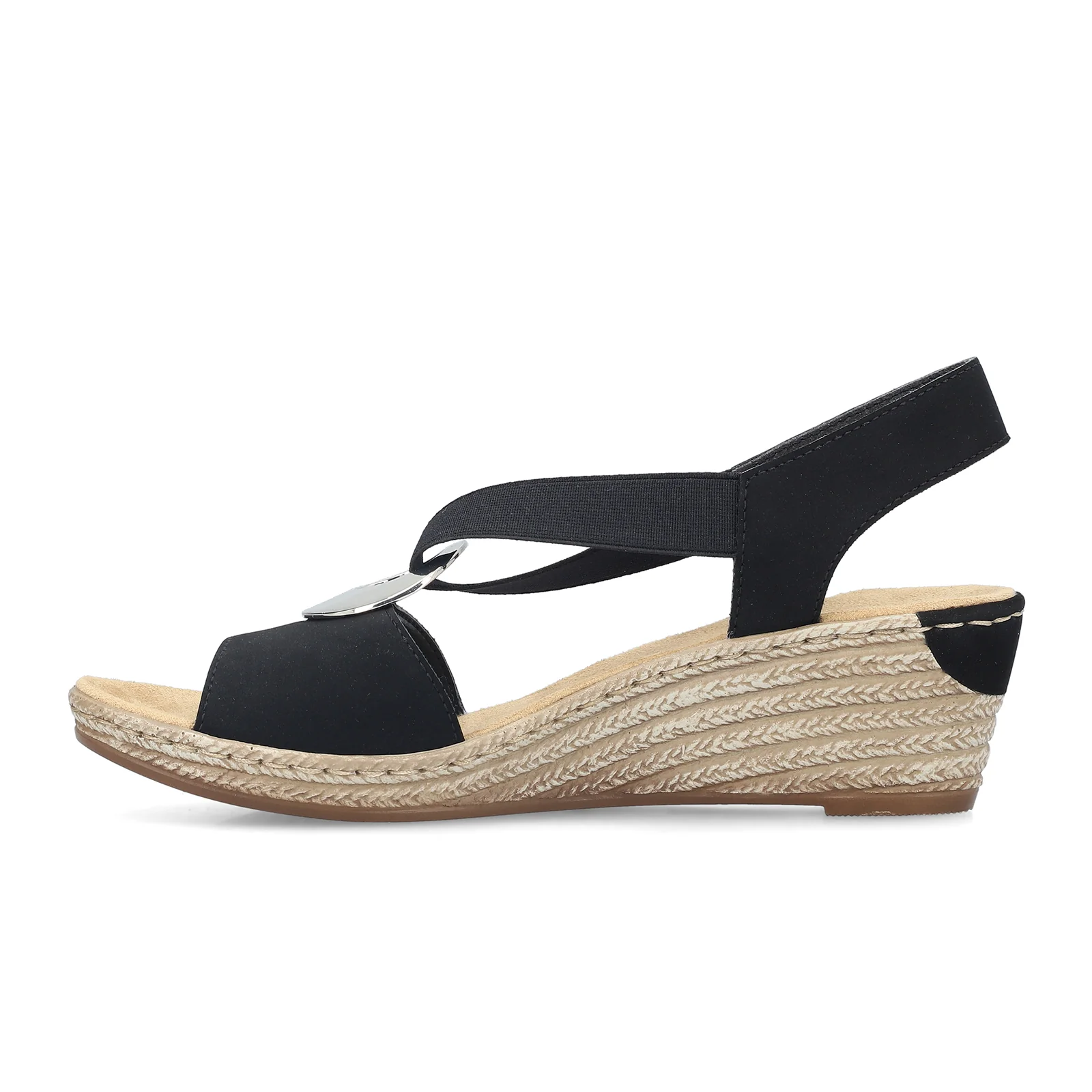 Rieker Fanni H6 Wedge Sandal (Women) - Black - Image 2