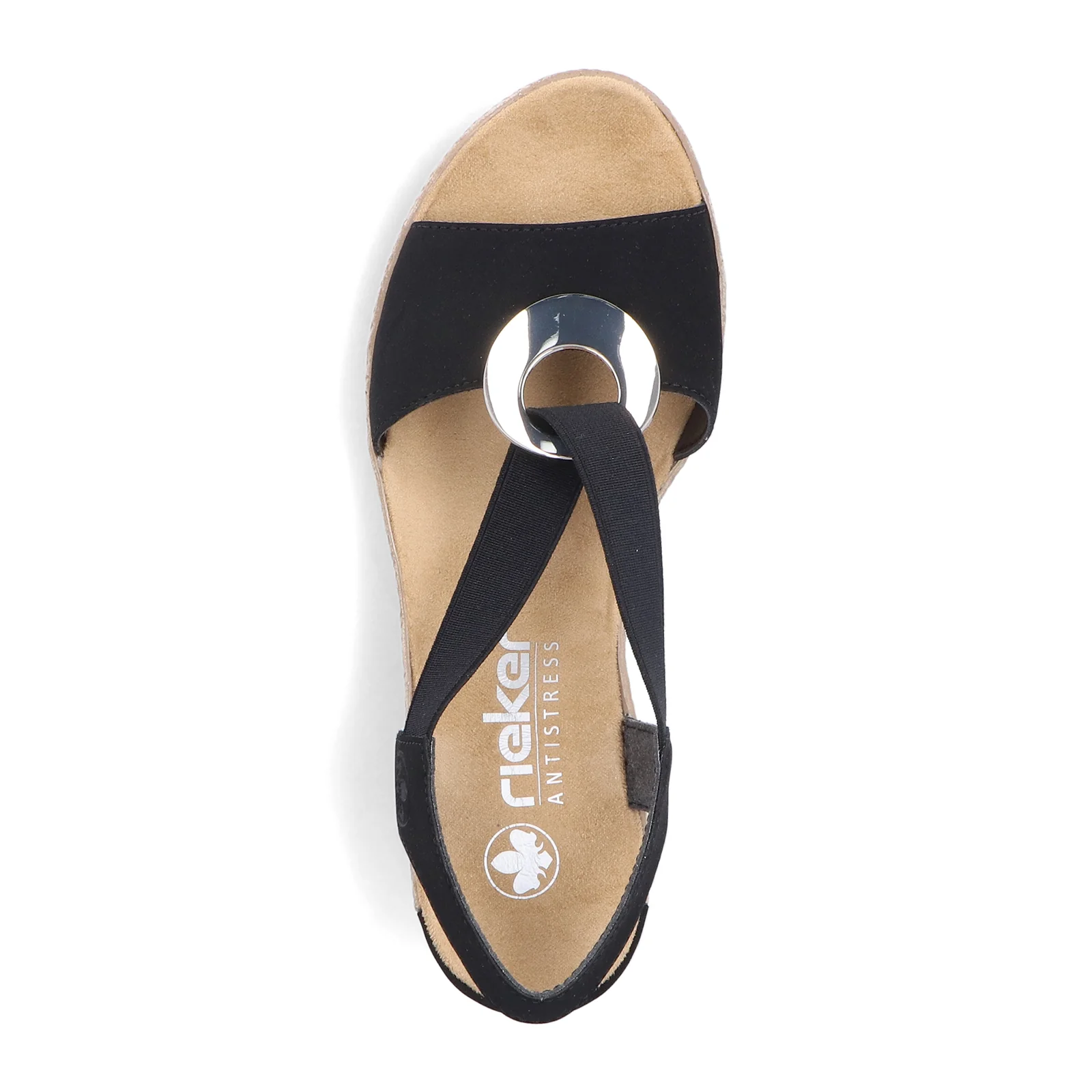 Rieker Fanni H6 Wedge Sandal (Women) - Black - Image 6