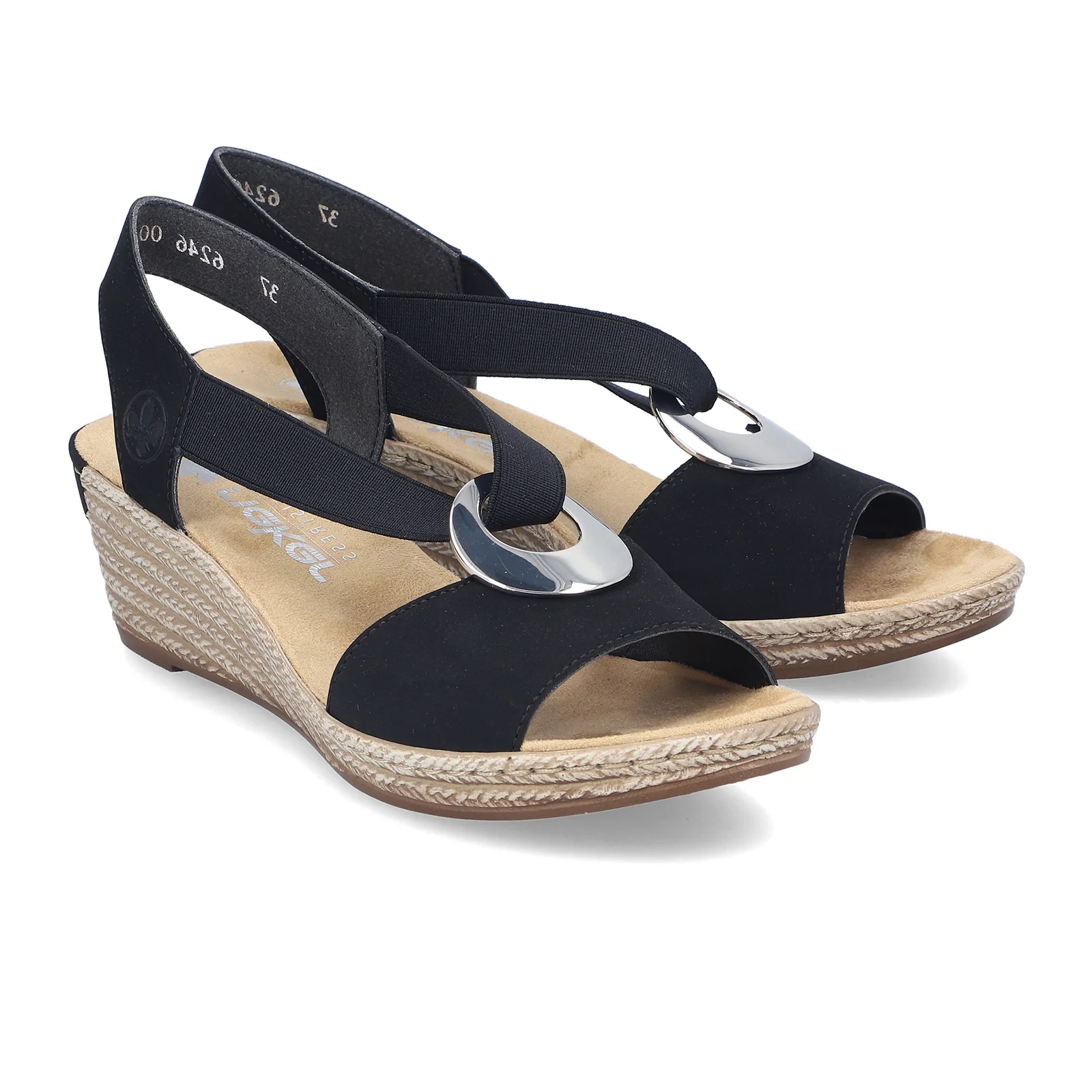 Rieker Fanni H6 Wedge Sandal (Women) - Black - Image 8