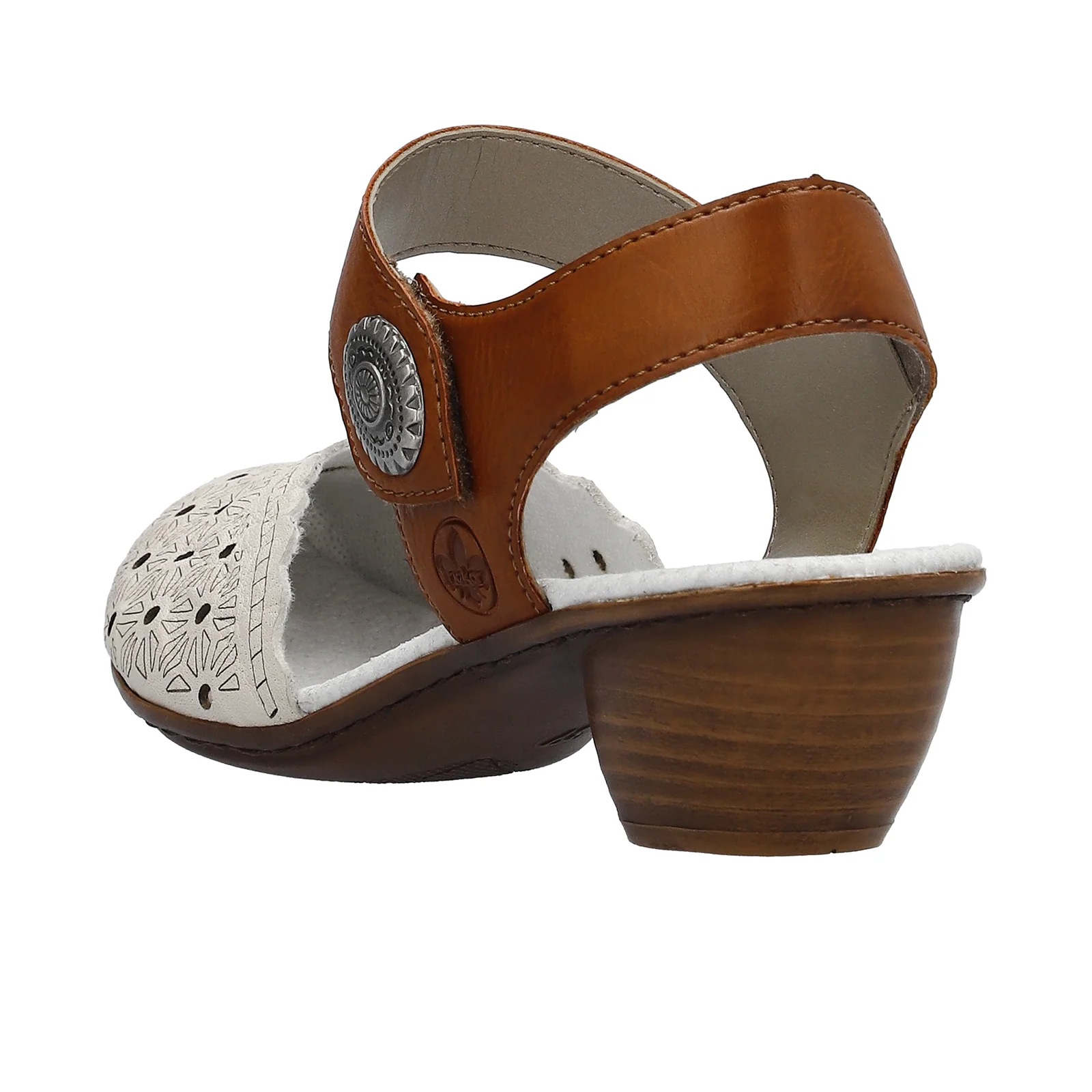 Rieker Mirjam 03 Heeled Sandal (Women) - Cream/Cayenne - Image 3