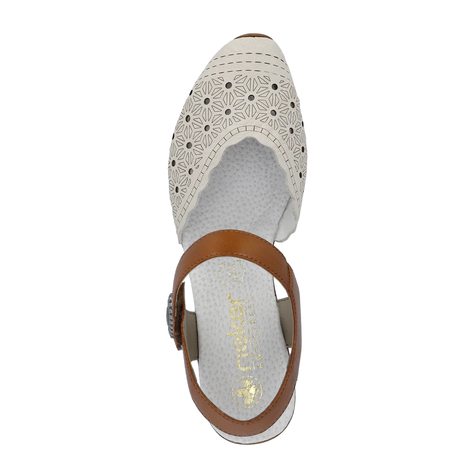 Rieker Mirjam 03 Heeled Sandal (Women) - Cream/Cayenne - Image 5