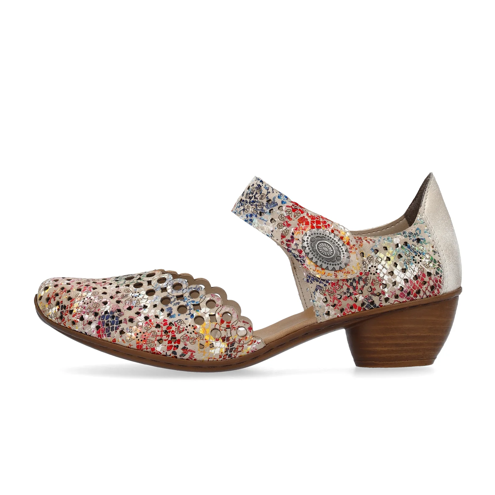 Rieker Mirjam 53 Heeled Sandal (Women) - Beige Multi - Image 2