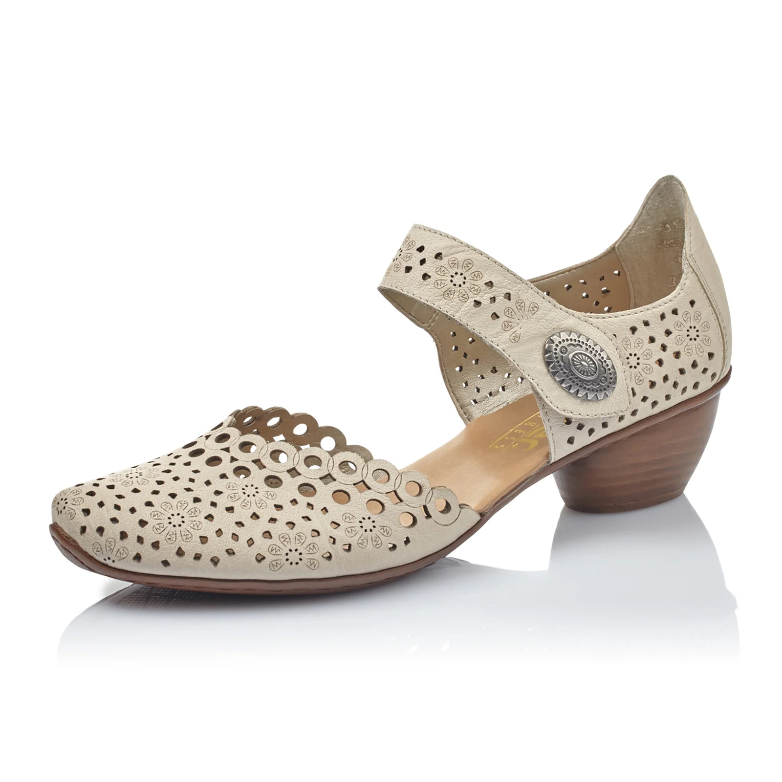 Rieker Mirjam 53 Heeled Sandal (Women) - Cream - Image 3